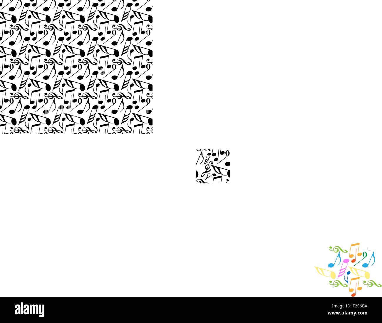 Endless music pattern made from vivid music notes Stock Vector