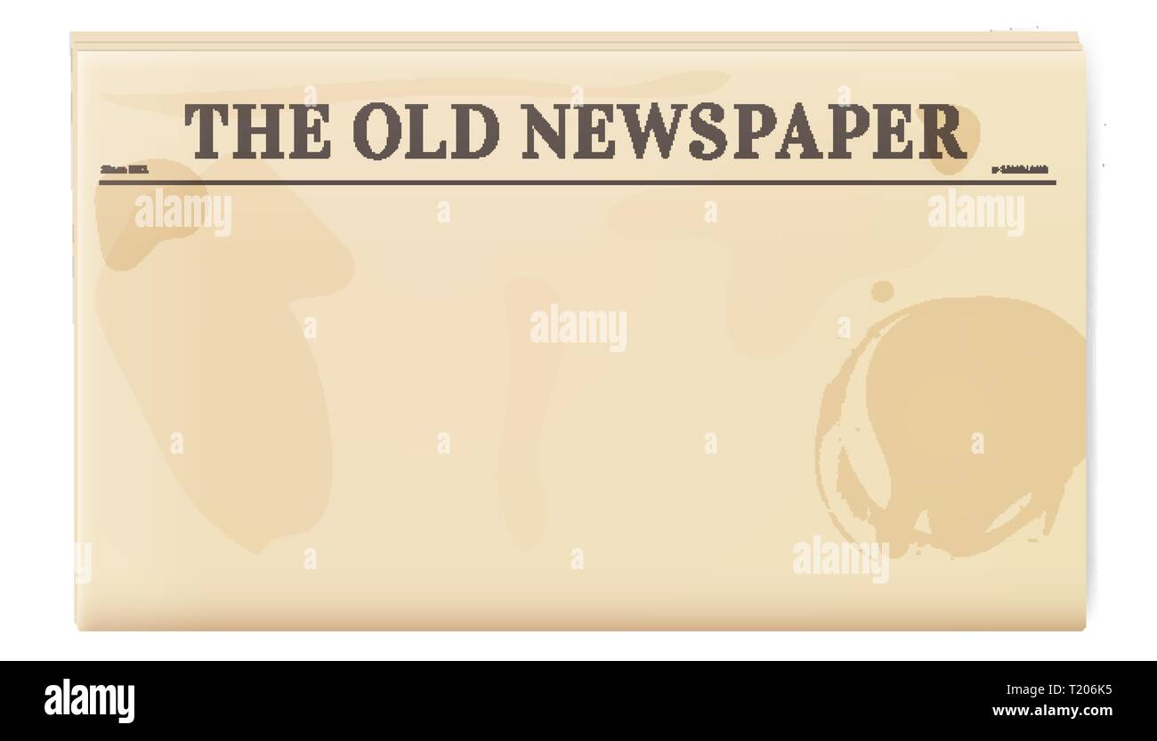 Vintage newspaper template. Folded cover page of a news magazine For Blank Old Newspaper Template