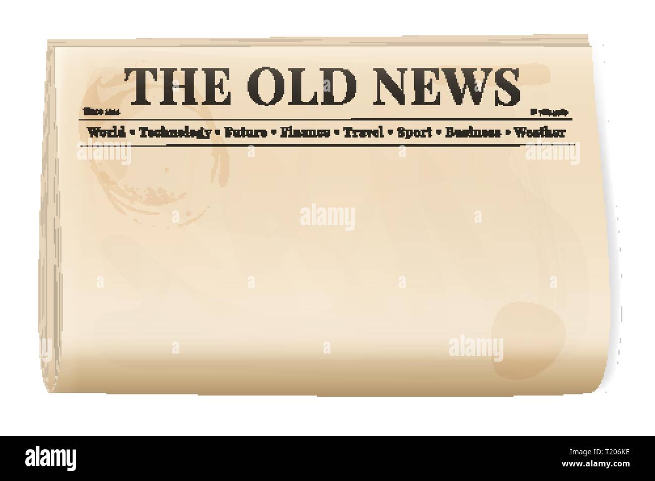 Vintage newspaper template. Folded cover page of a news magazine For Old Blank Newspaper Template