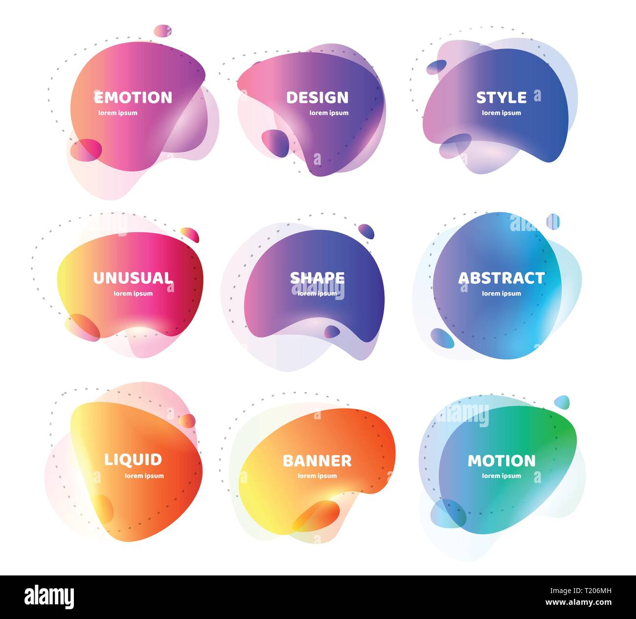 Set of Modern abstract vector banner. Flat geometric colorful liquid ...