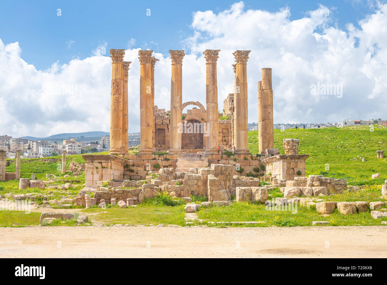 Temple of Artemis at Jerash, Amman, Jordan Stock Photo