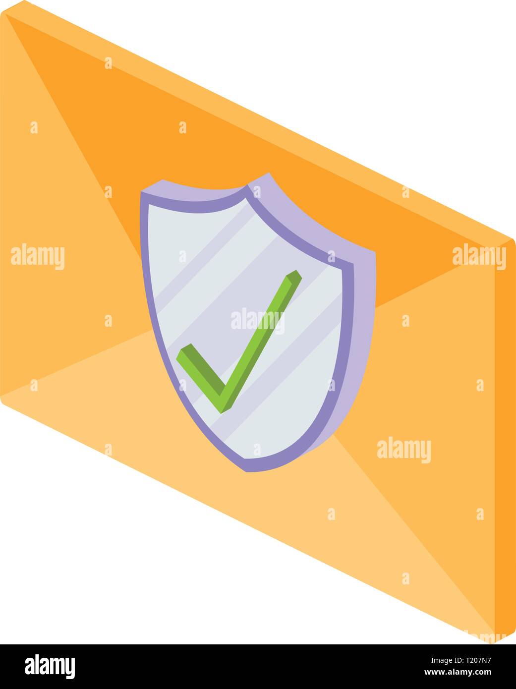 envelope mail with shield vector illustration design Stock Vector Image ...