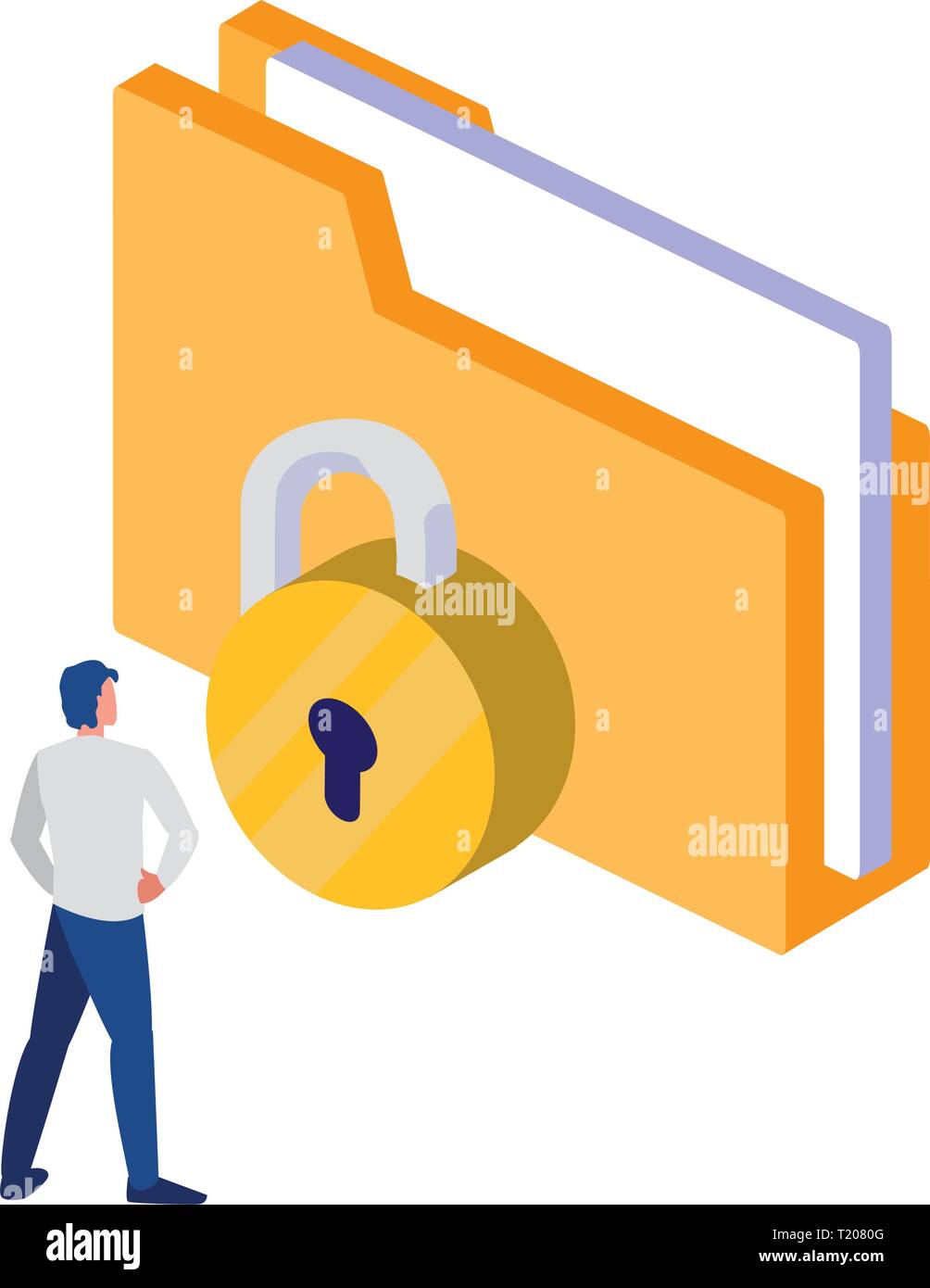 folder documents with padlock vector illustration design Stock Vector ...