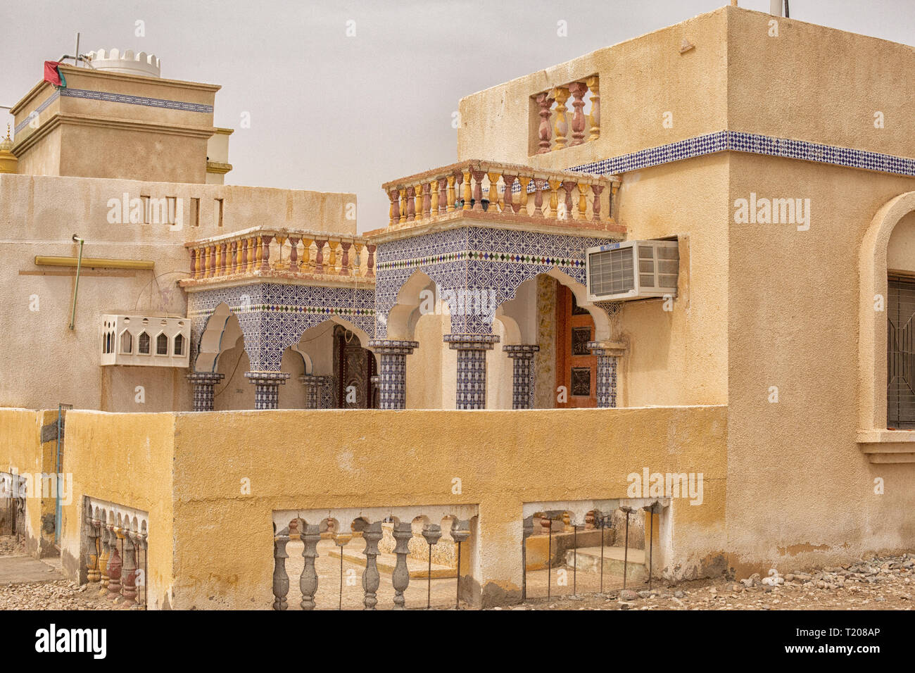 Beautiful decorated house with ceramic tiles in Oman Stock Photo