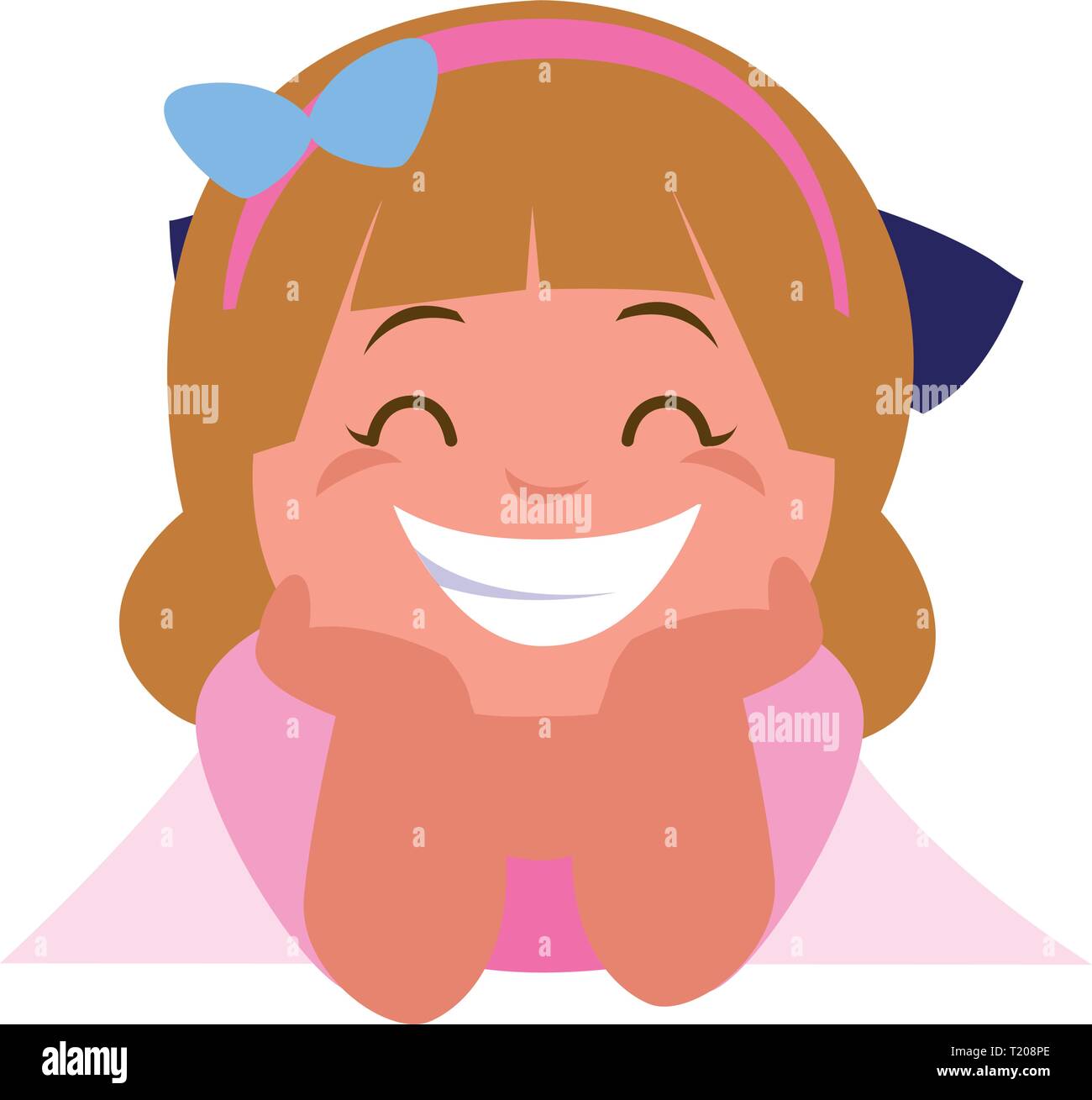 happy little girl character vector illustration design Stock Vector ...