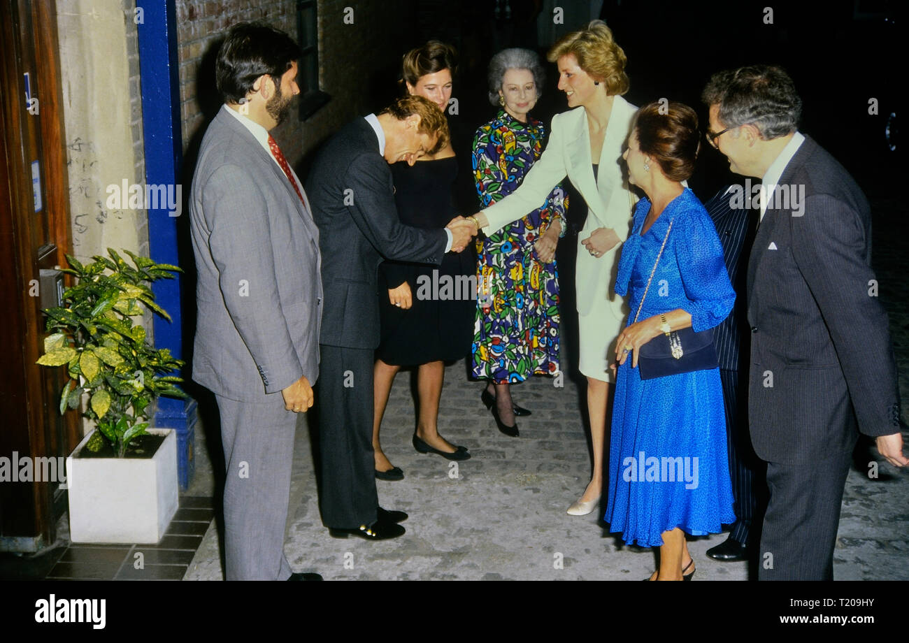 Princess Diana accompanied by Princess Margaret, London, England, UK. Circa 1980's Stock Photo