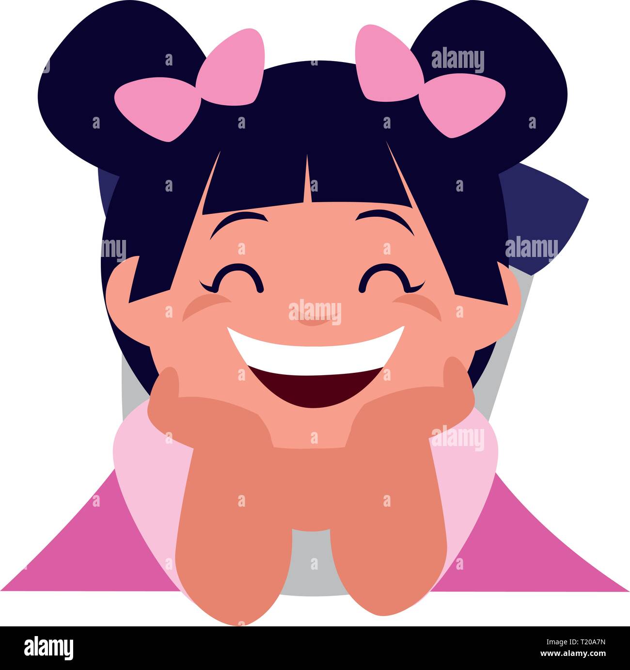 happy little girl character vector illustration design Stock Vector ...