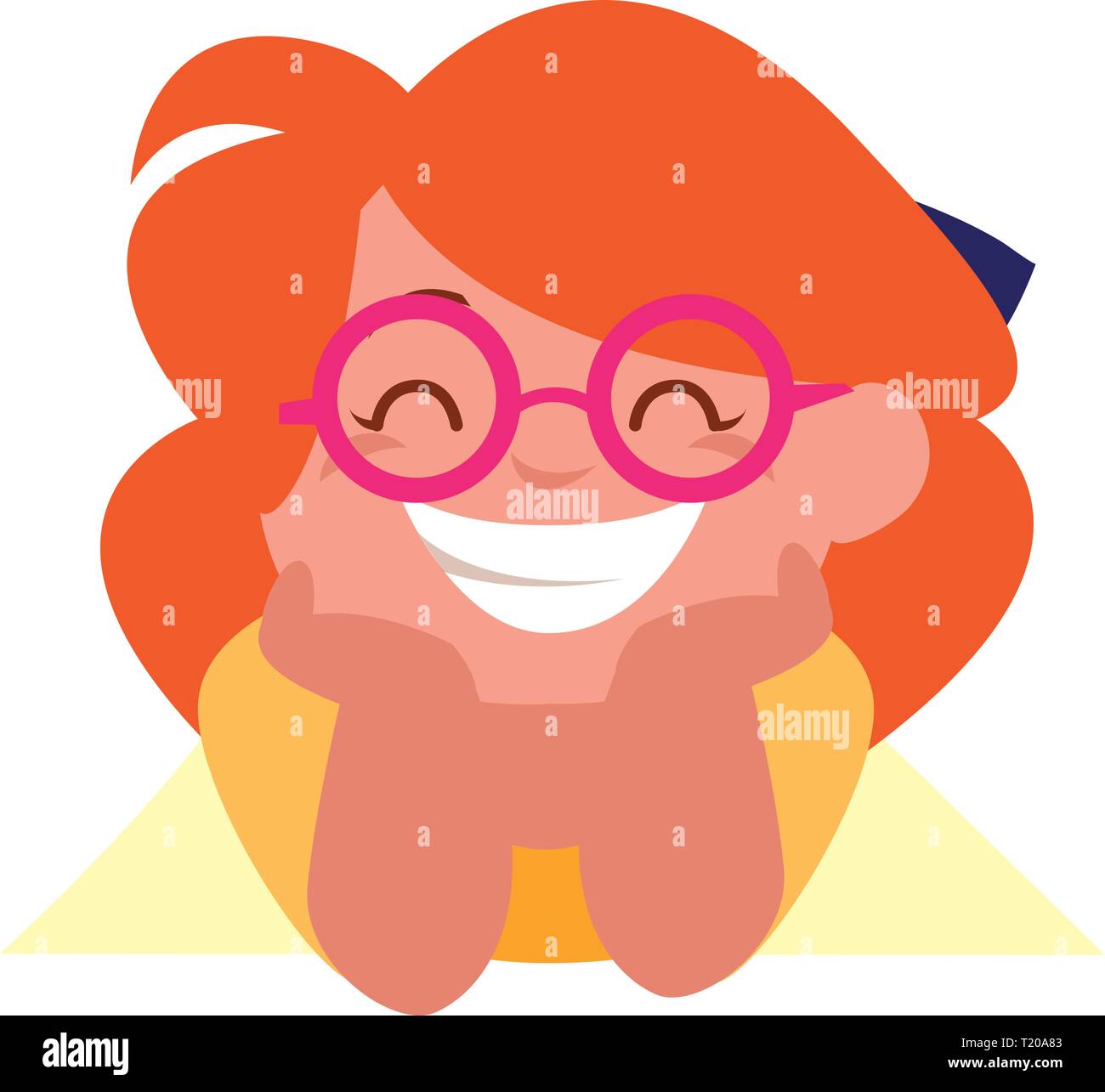 happy little girl character vector illustration design Stock Vector ...
