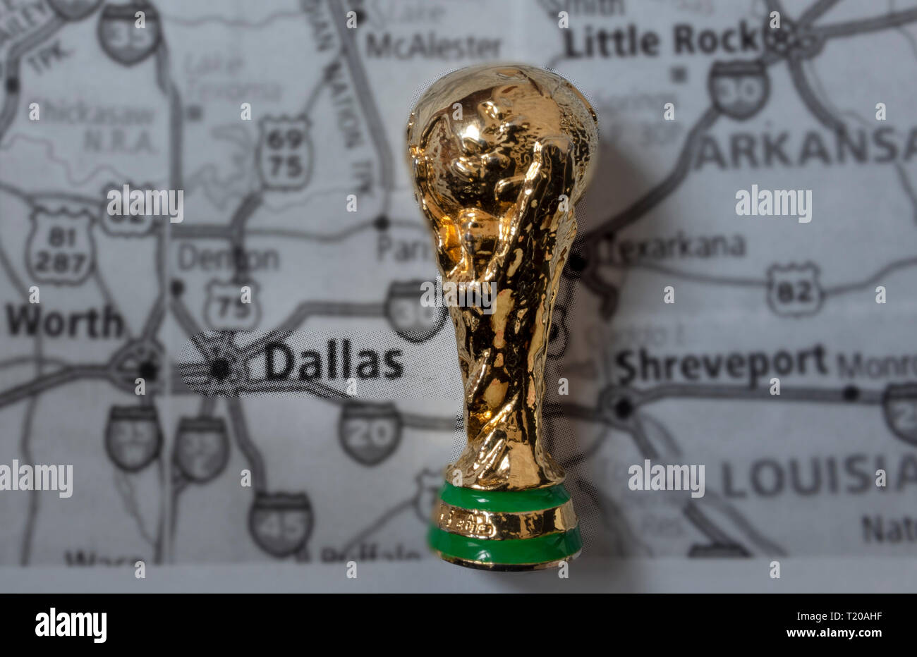 March 4, 2019, Dallas, USA. Dallas is one of the host cities of FIFA World Cup 2026 which will be held in the USA, Canada and Mexico. Stock Photo