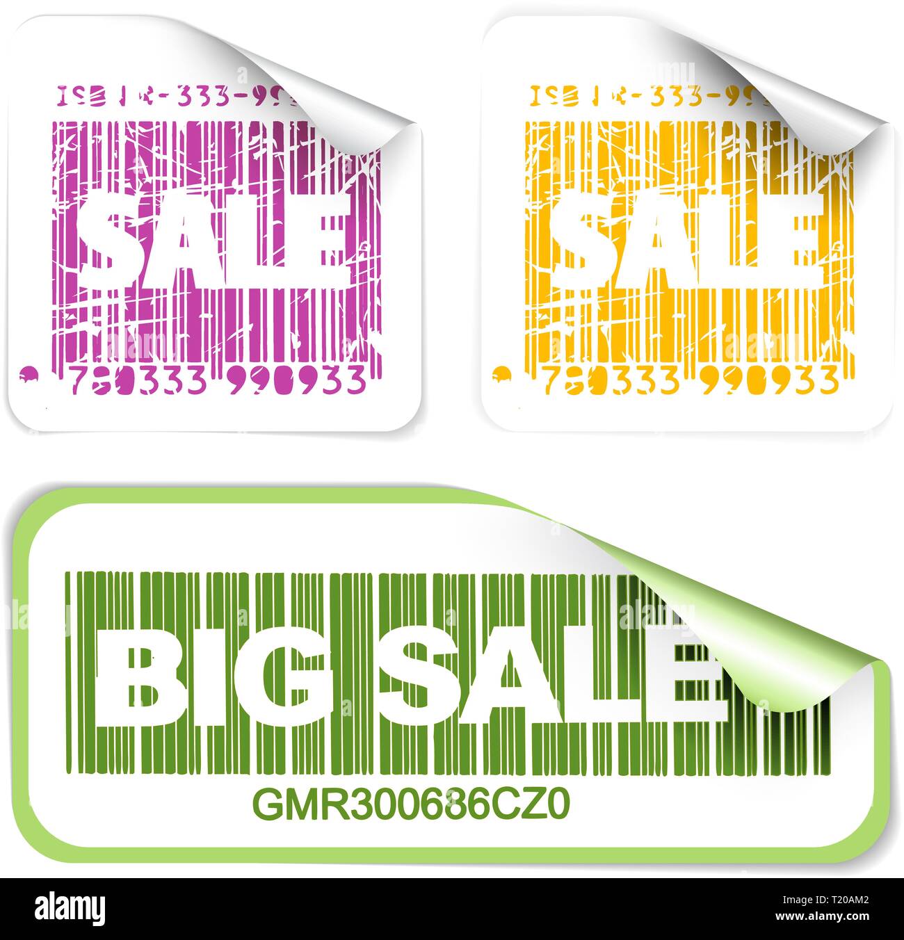 Set of fresh sale labels with bar codes (vivid colors) - see my ...
