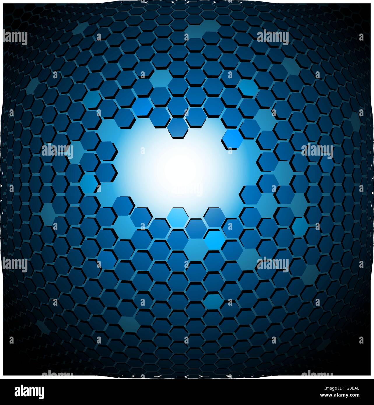 Abstract technical background made from hexagons Stock Vector