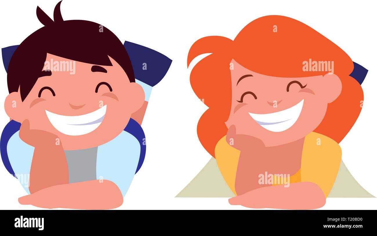 happy little kids characters vector illustration design Stock Vector ...