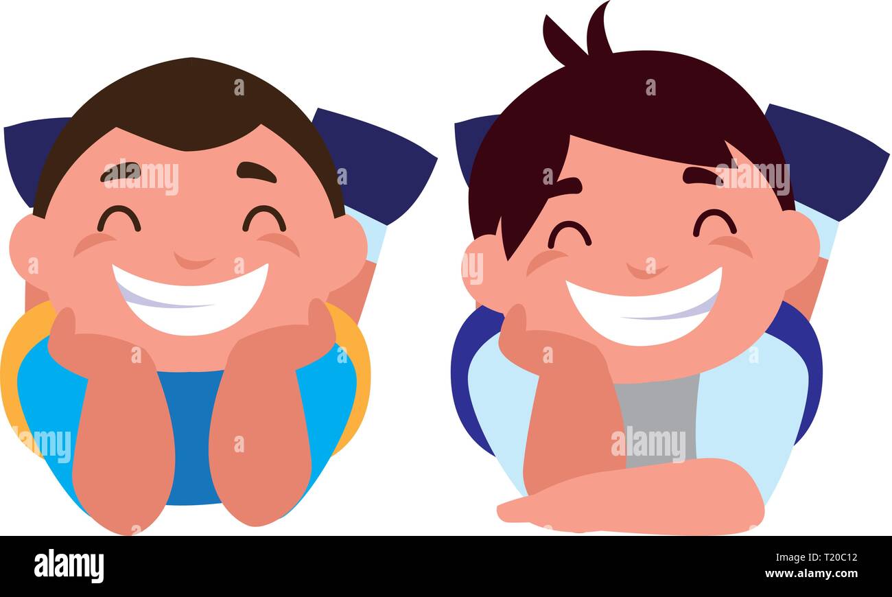 happy little boys characters vector illustration design Stock Vector ...