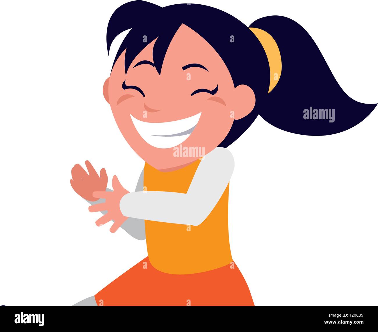 happy little girl character vector illustration design Stock Vector ...