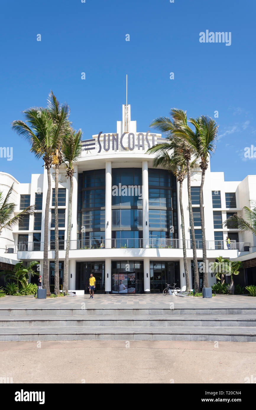 Art Deco seafront entrance to Suncoast Casino and Entertainment World, Suncoast Boulevard, Durban, KwaZulu-Natal, South Africa Stock Photo