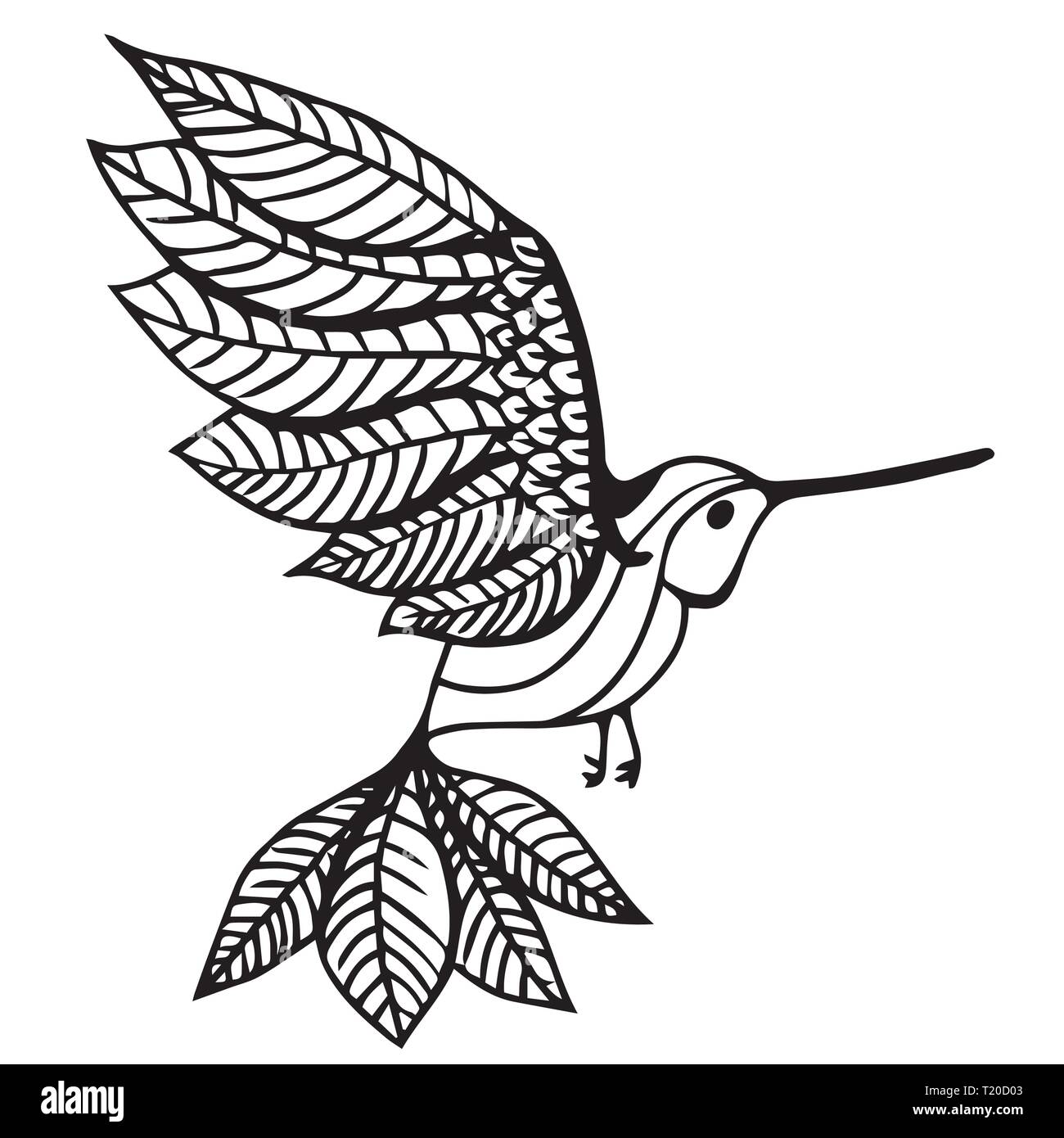 Hummingbird vector illustration isolated on white background Stock Vector