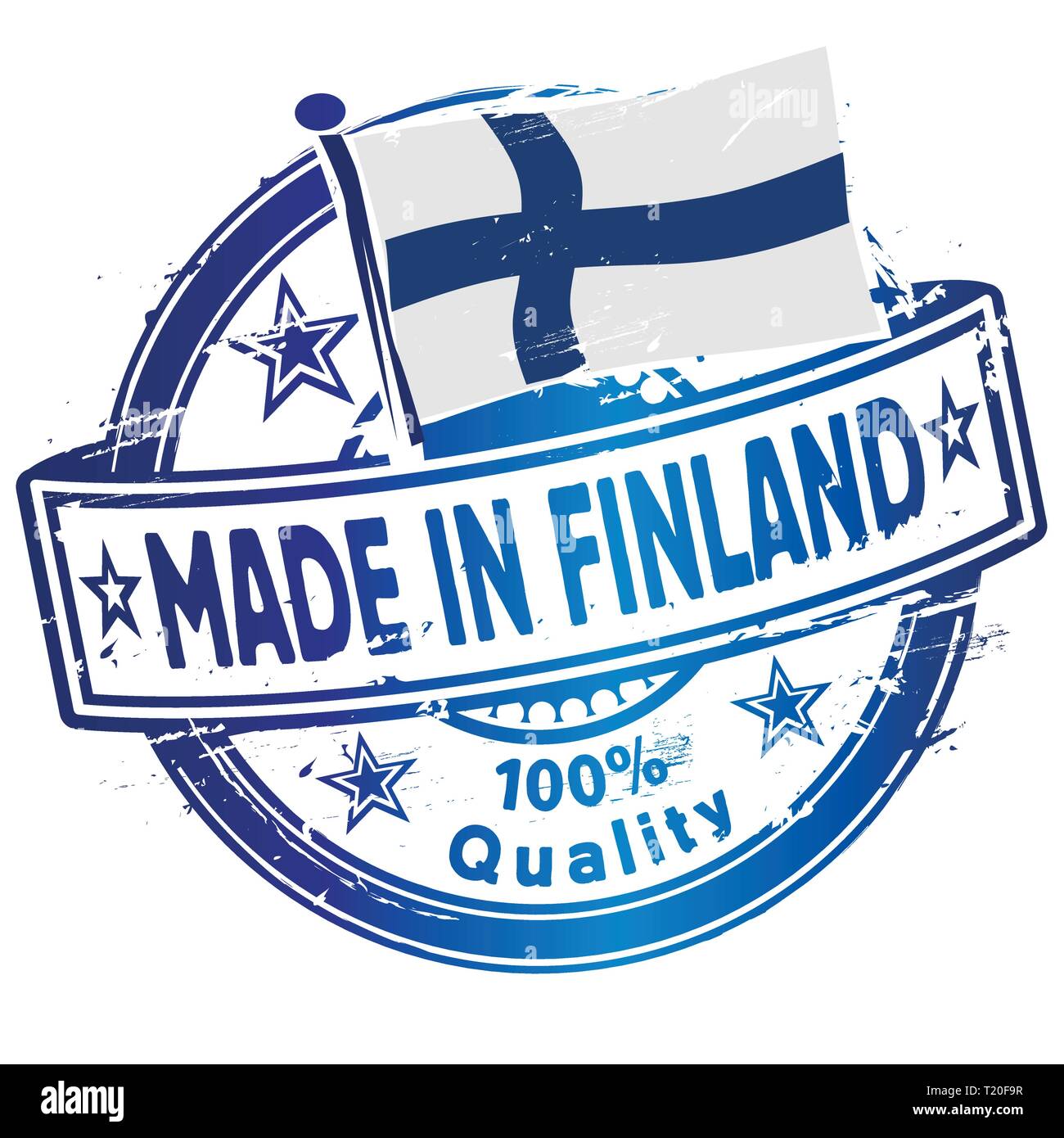 Rubber stamp made and production in Finland Stock Vector