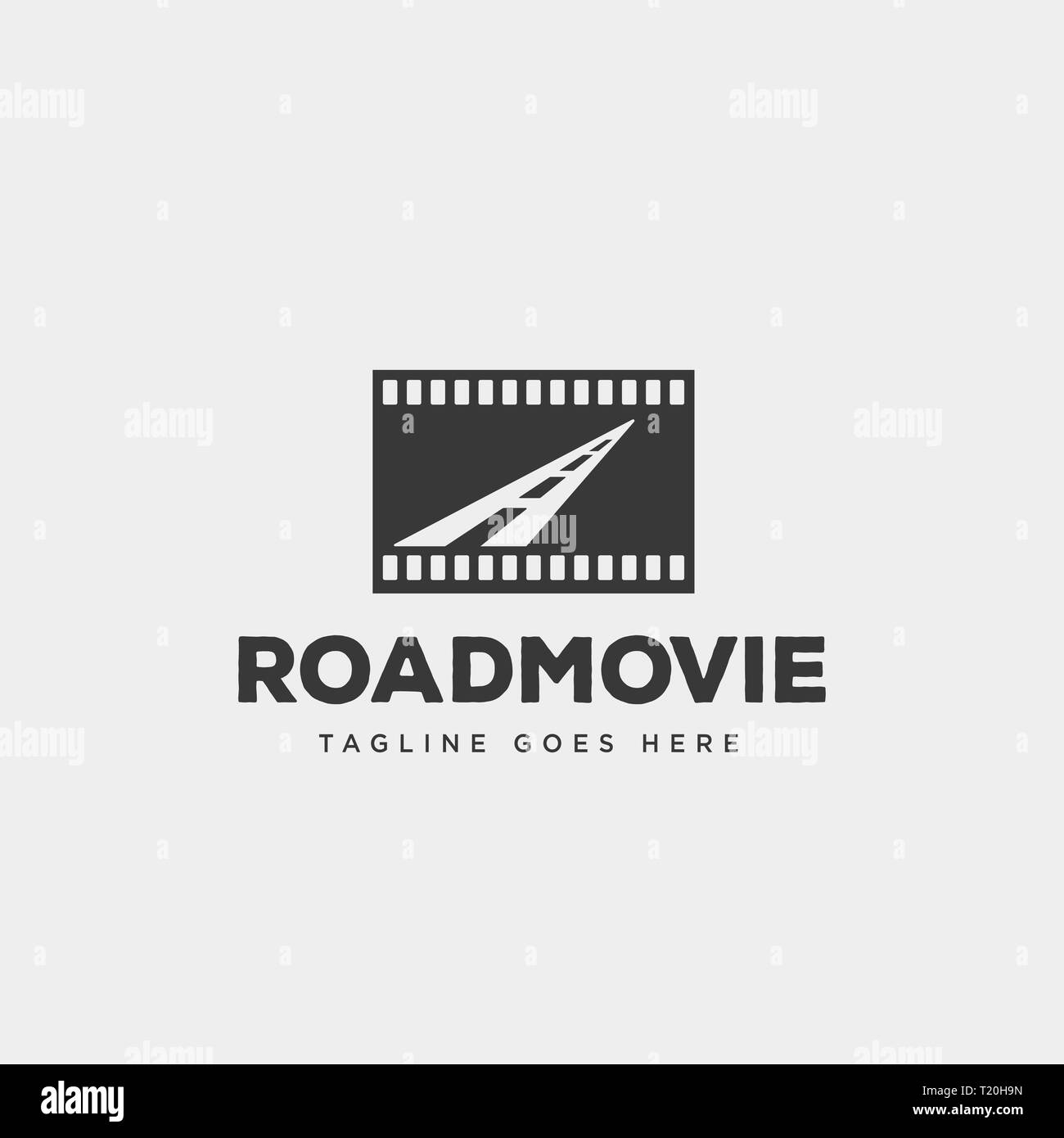 road movie or cinema negative logo template vector illustration icon element isolated - vector file Stock Vector