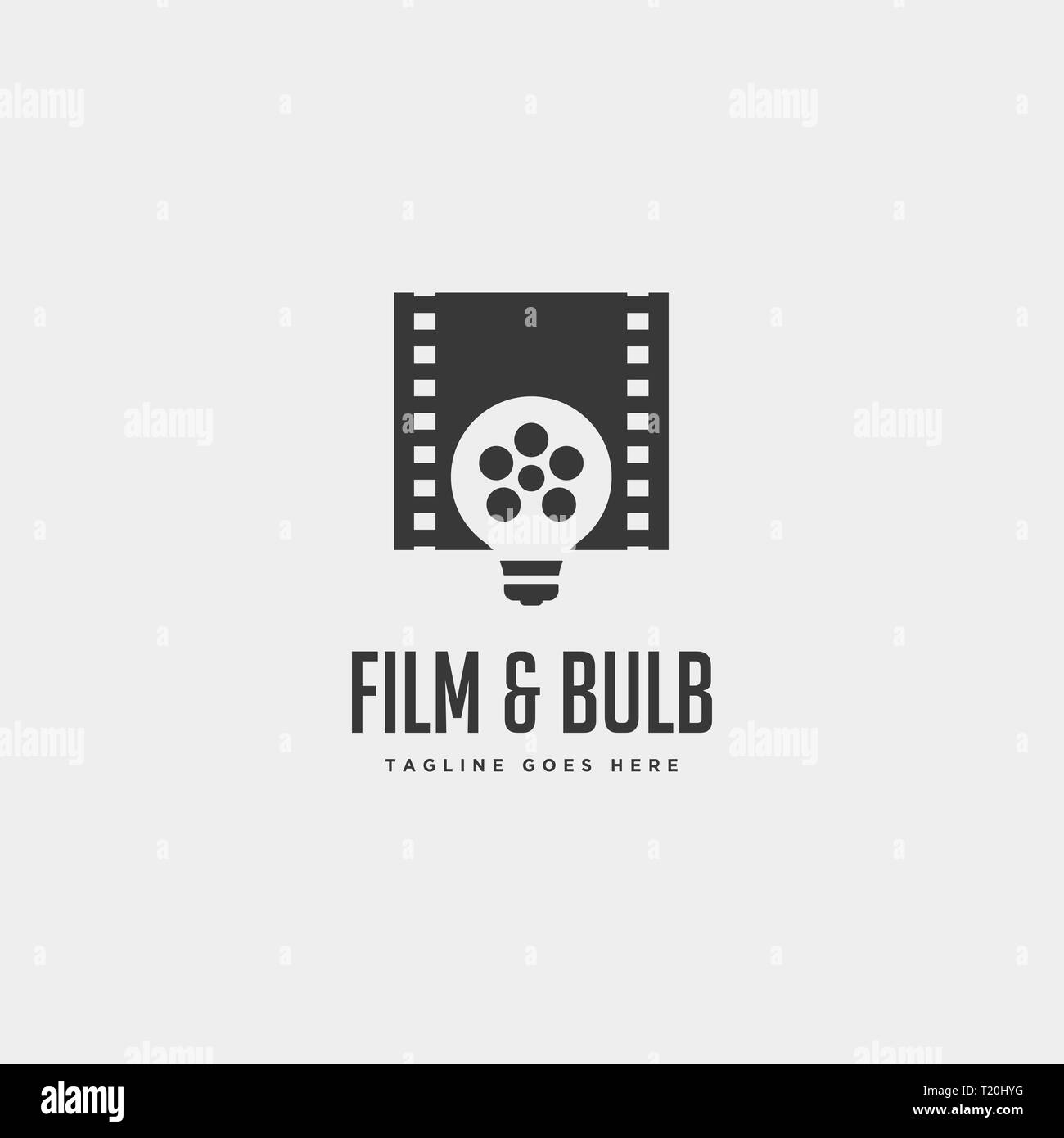 film bulb idea simple logo template vector illustration icon element isolated - vector Stock Vector