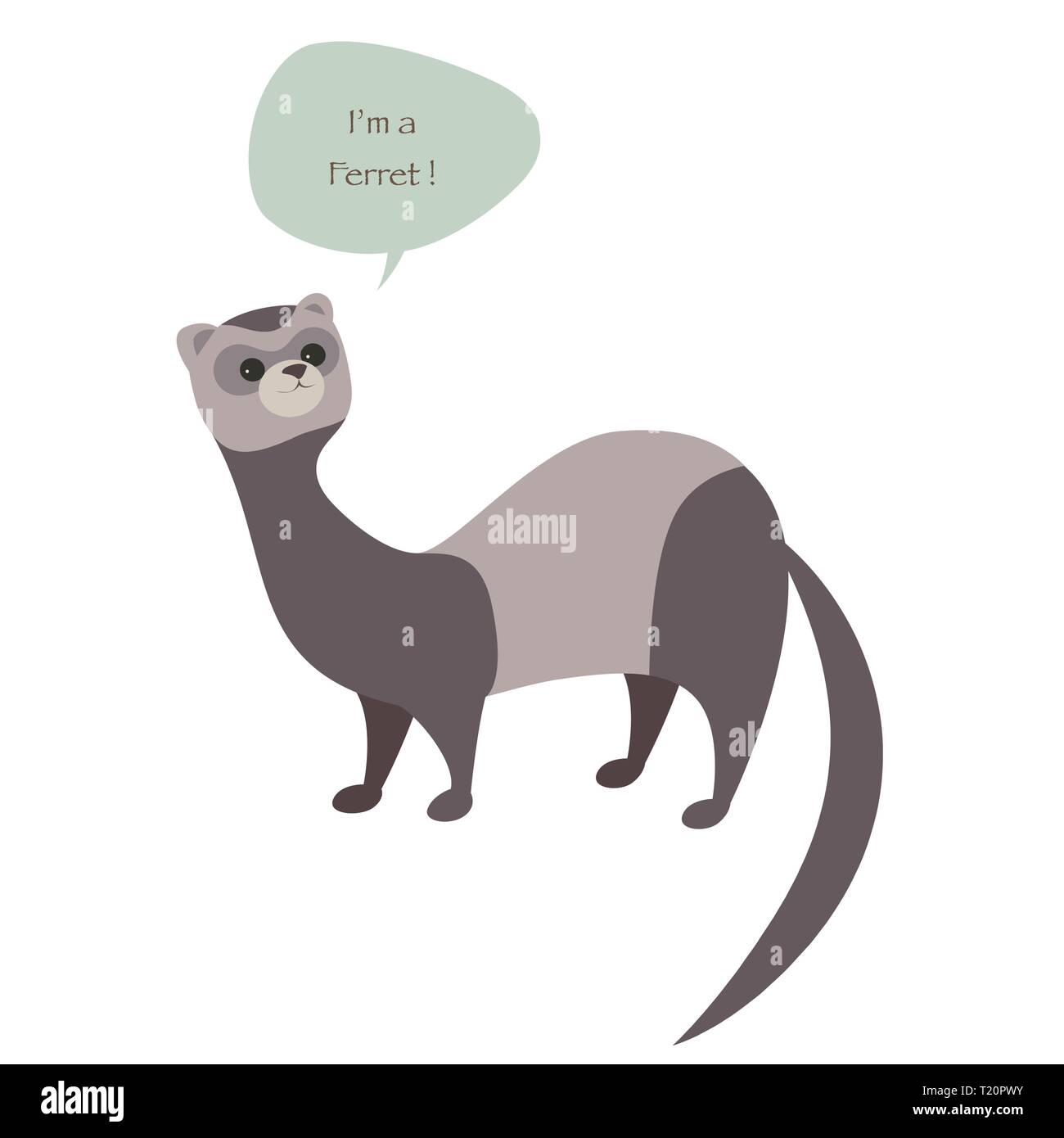 Cute Ferret 2d Illustration Graphic by FonShopDesign · Creative Fabrica