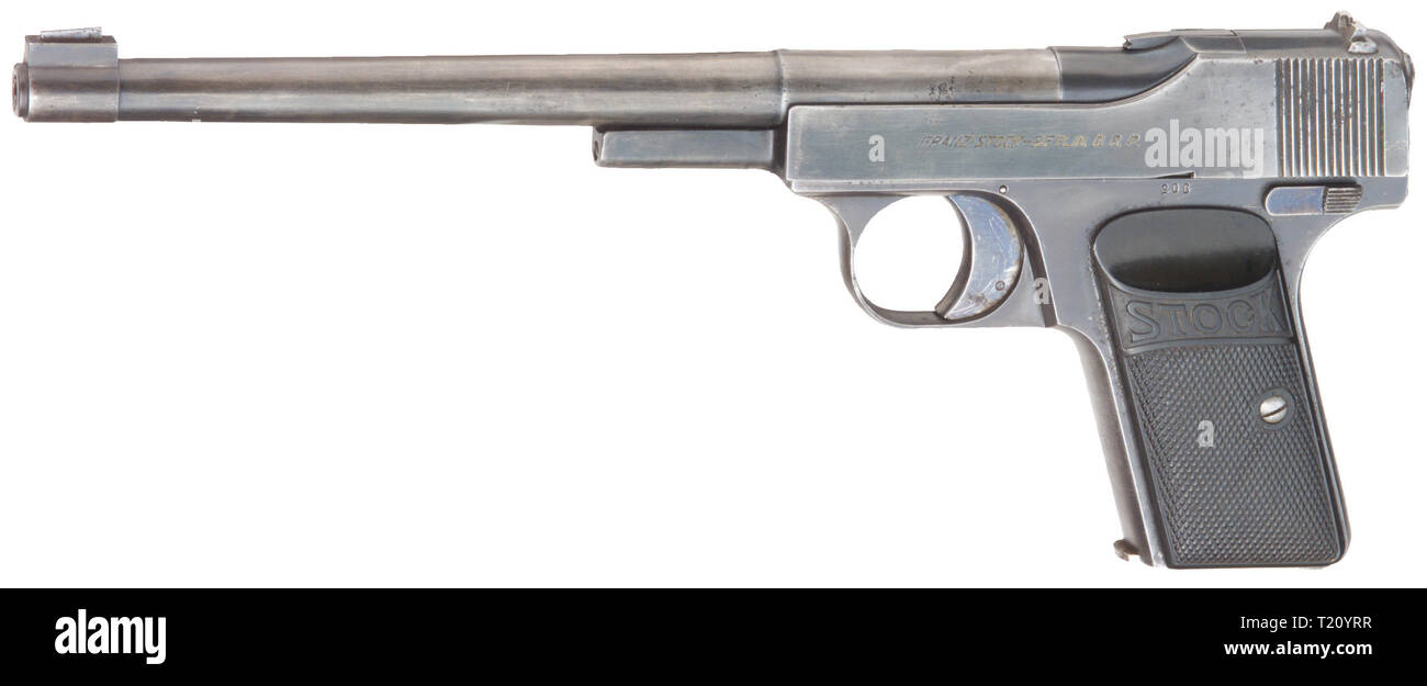 Shooting sports, pistols, Germany, Stock semi-automatic pistol, caliber .22 lr, circa 1925, Additional-Rights-Clearance-Info-Not-Available Stock Photo