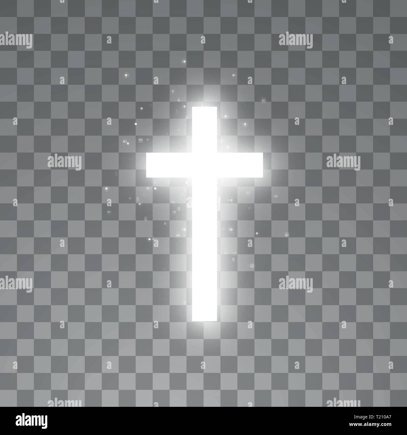 Shining white cross on transparent background. Glowing saint cross. Vector  illustration Stock Vector Image & Art - Alamy