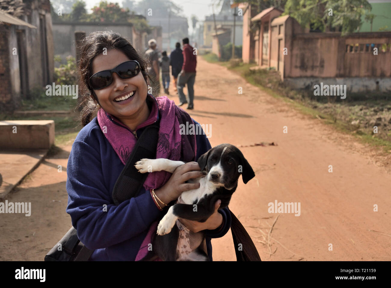 Indian girl dog hi-res stock photography and images - Alamy