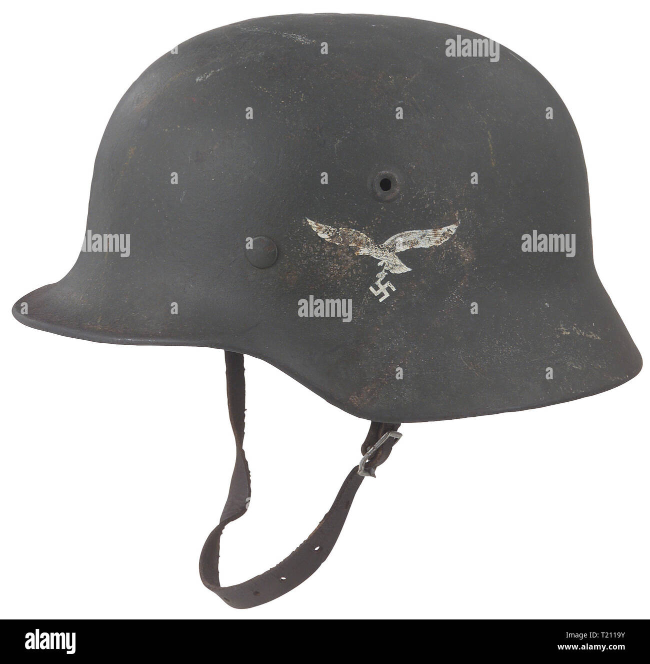Body armour, helmets, German steel helmet M40, Body armour, helmets, German steel helmet M40, Luftwaffe (Air Force) pattern, Editorial-Use-Only Stock Photo