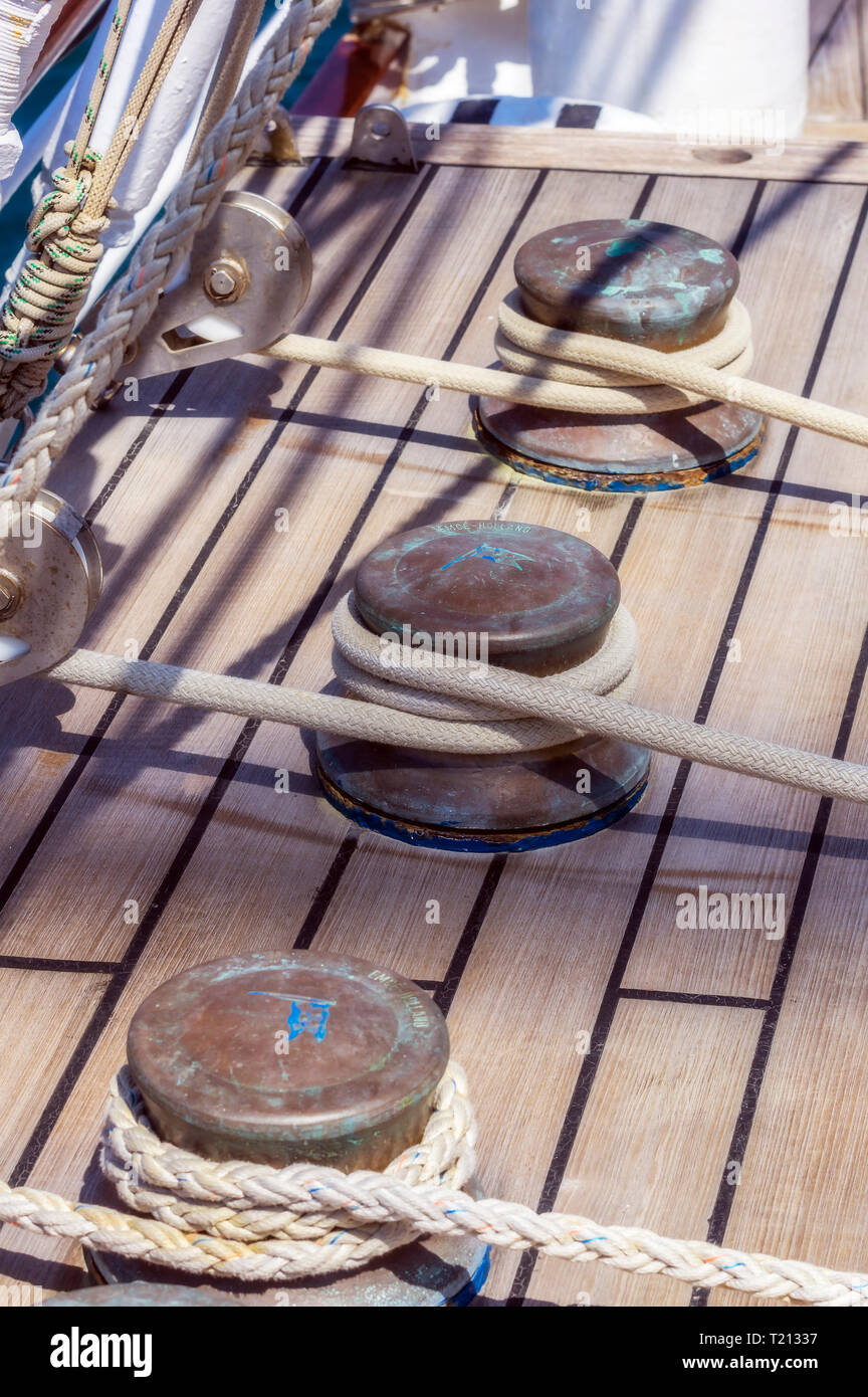 Sailing ship, ropes Stock Photo Alamy