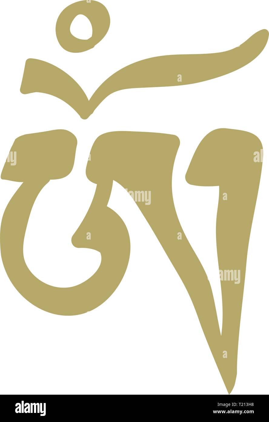 OM symbol, Spiritual icon in Buddhism Stock Vector