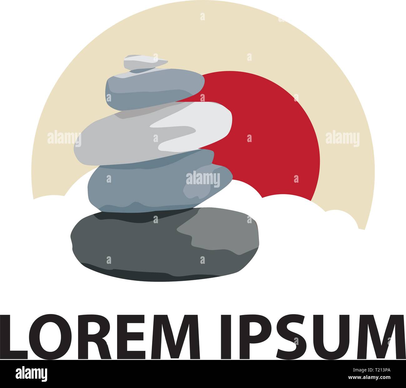 Zen Rocks Gold And Red Zen rock garden japan Stock Vector Images - Alamy