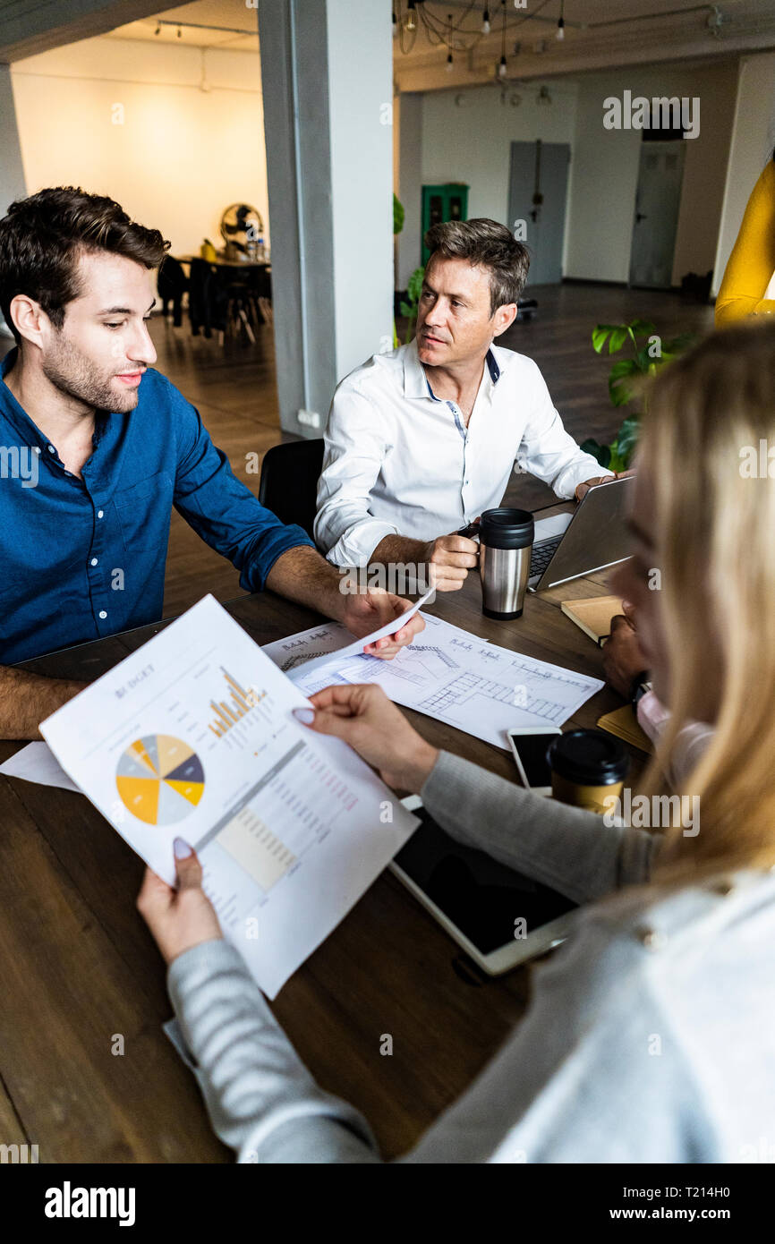 Business team having a meeting in loft office Stock Photo