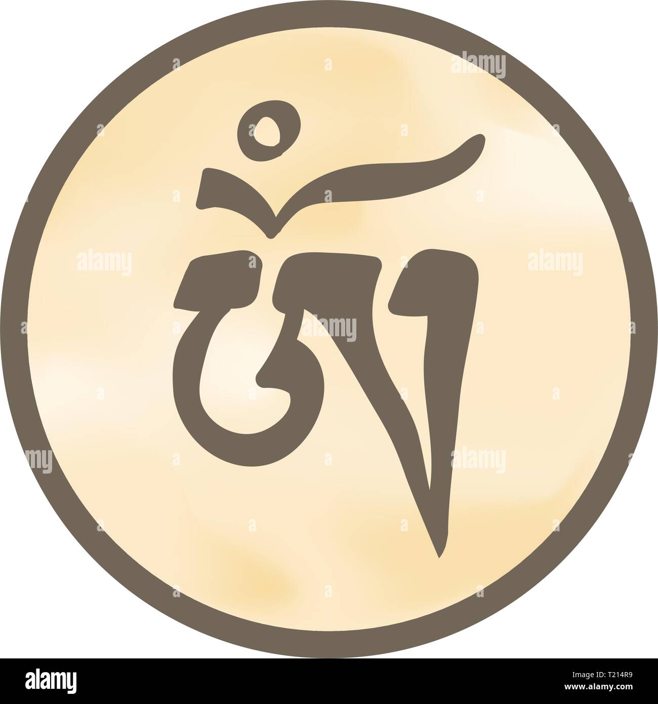 OM symbol, Spiritual icon in Buddhism Stock Vector