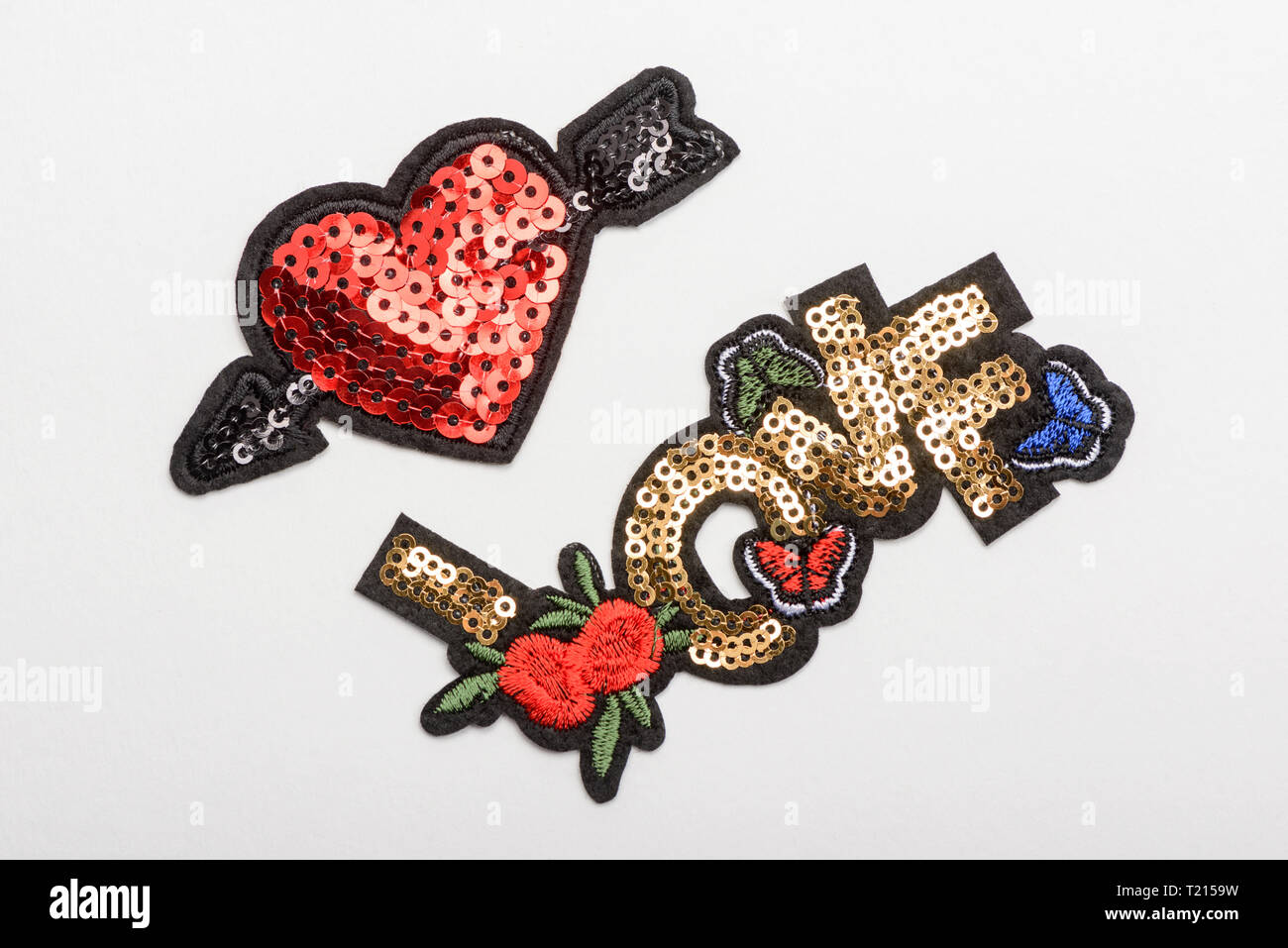 Lovely sequin patches Stock Photo