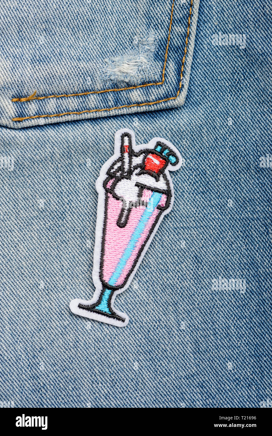 Cocktail embroidered patch Stock Photo