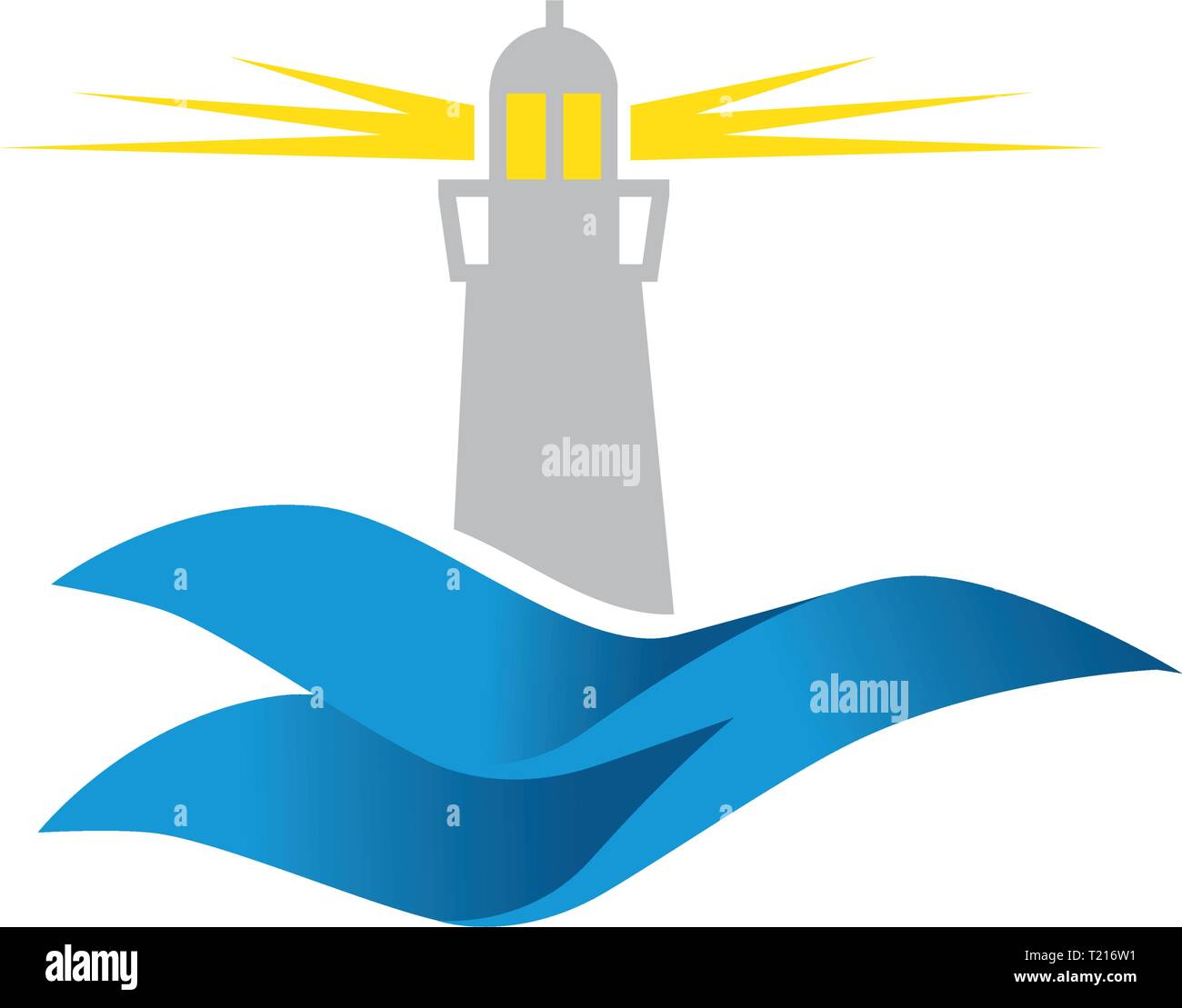 lighthouse and ocean waves, logo icon Stock Vector Image & Art - Alamy