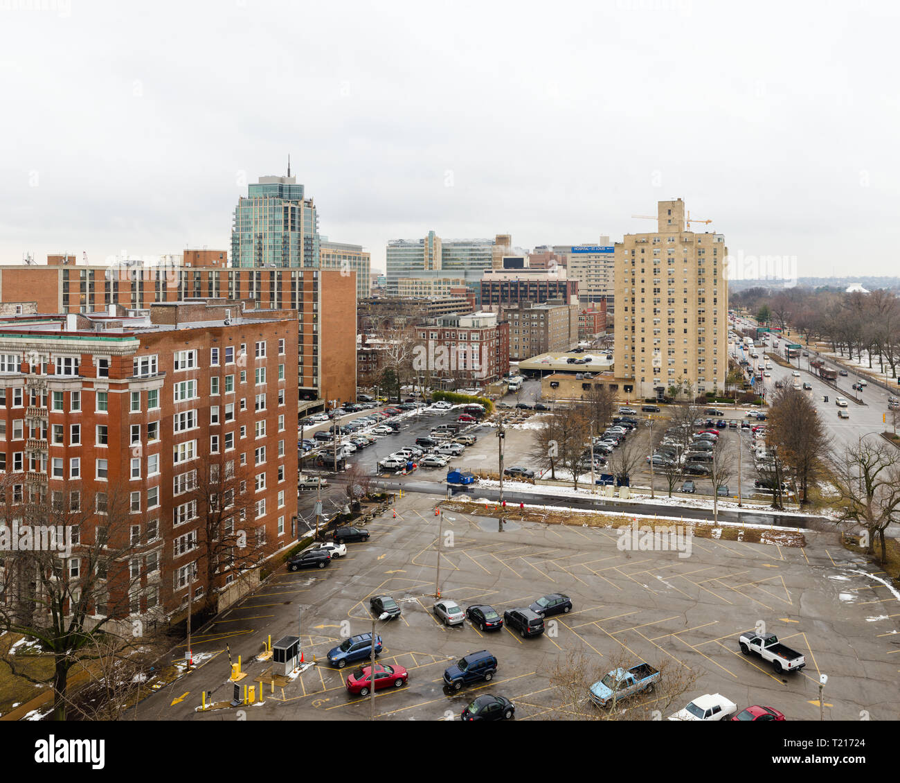 Aerial view of buildings in the Central West End Stock Photo Alamy