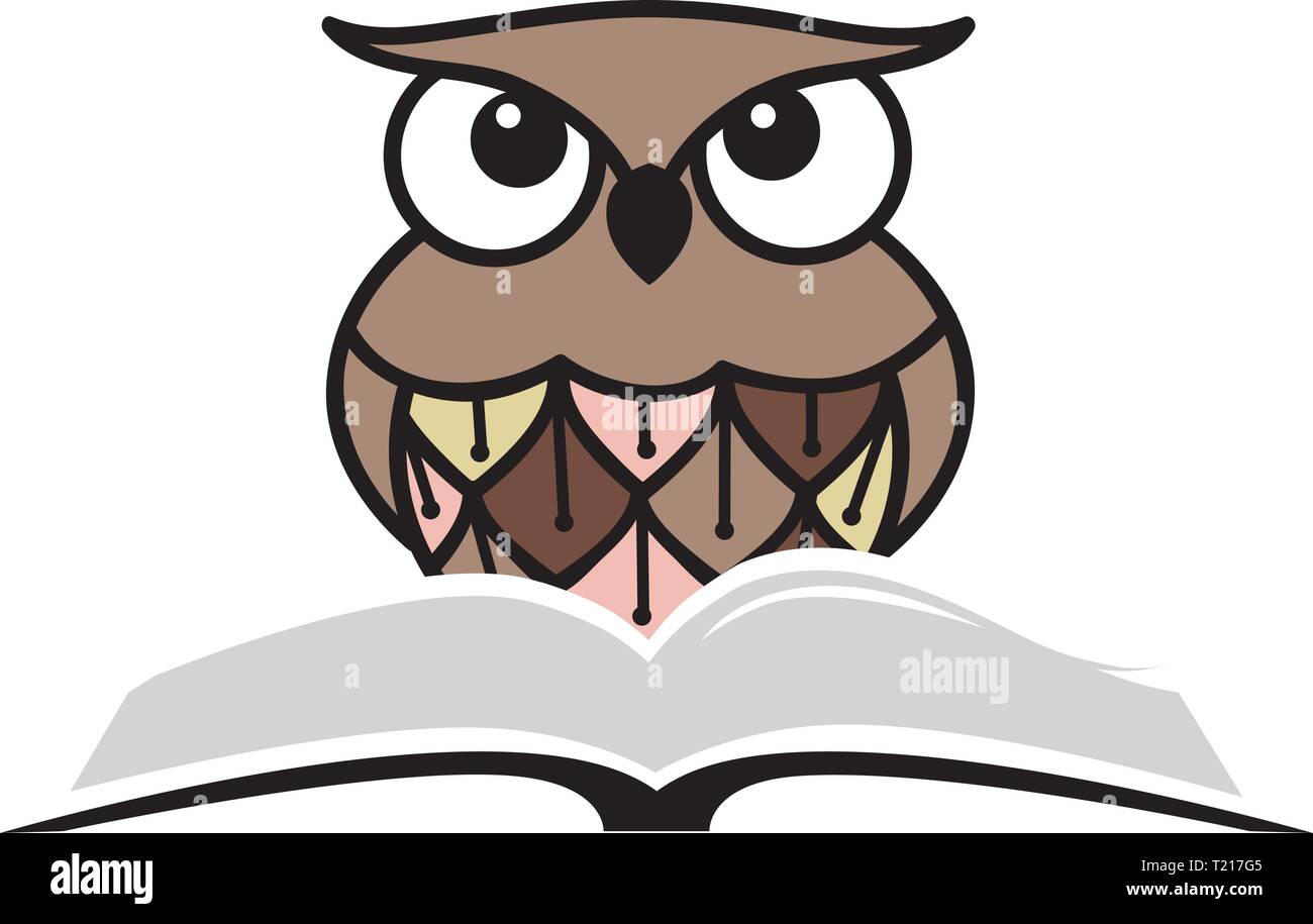 owl and book, education related logo icon Stock Vector