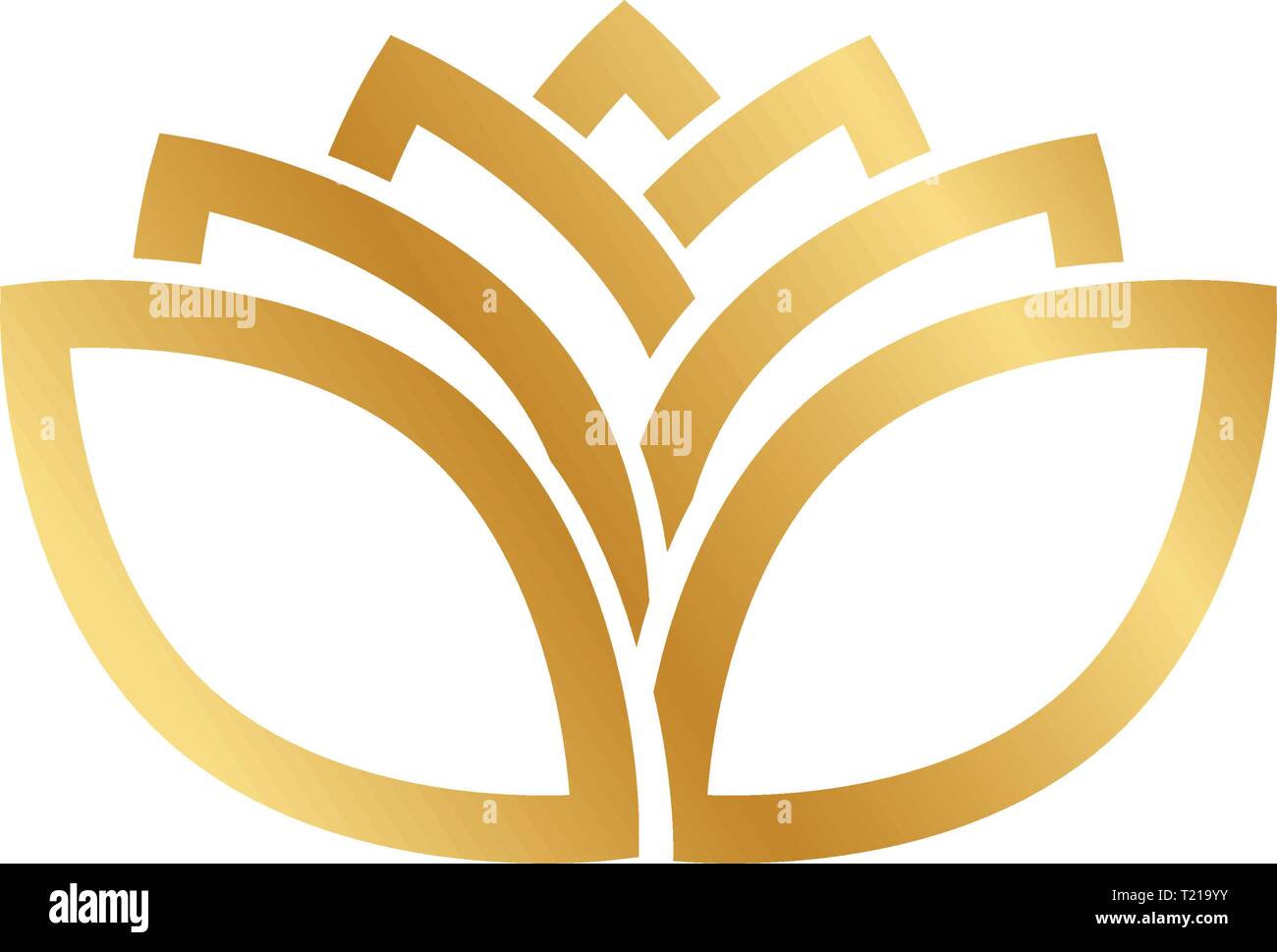 gold  lotus flower, modern logo icon Stock Vector