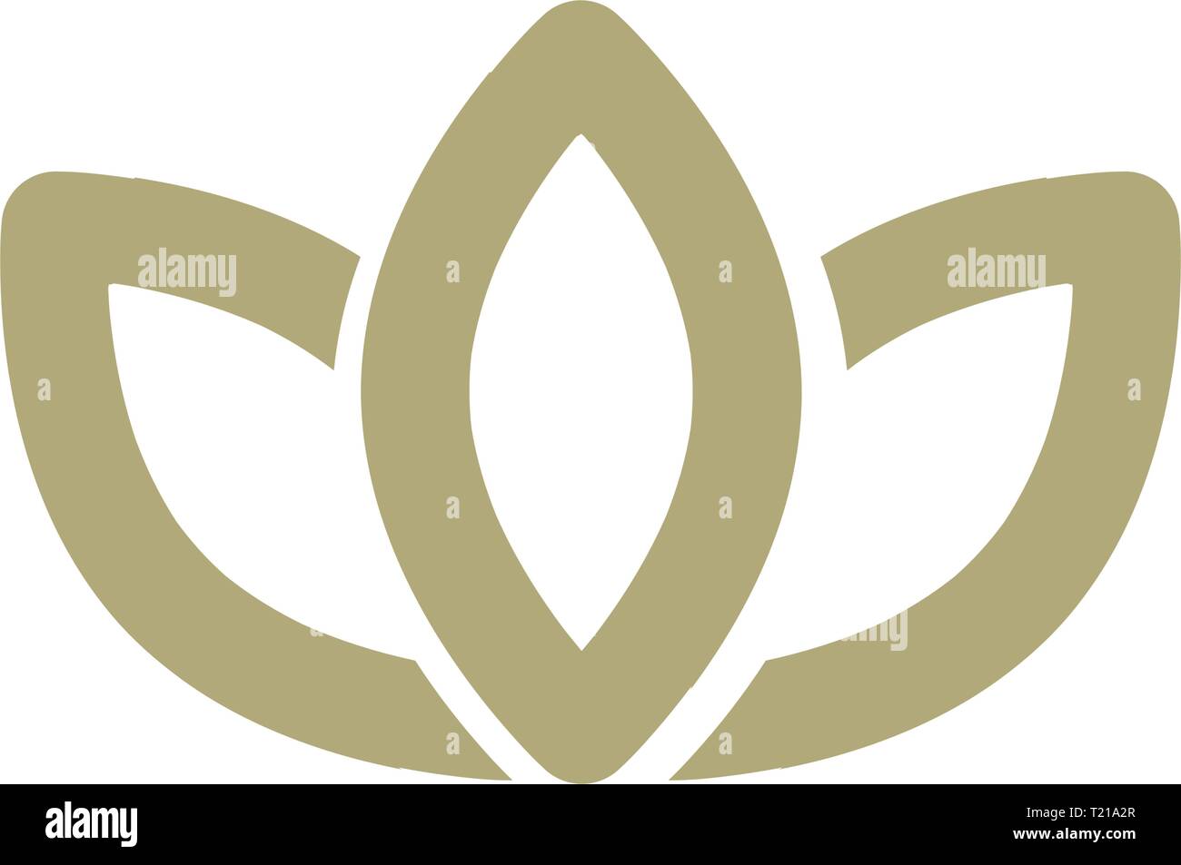 gold  lotus flower, modern logo icon Stock Vector