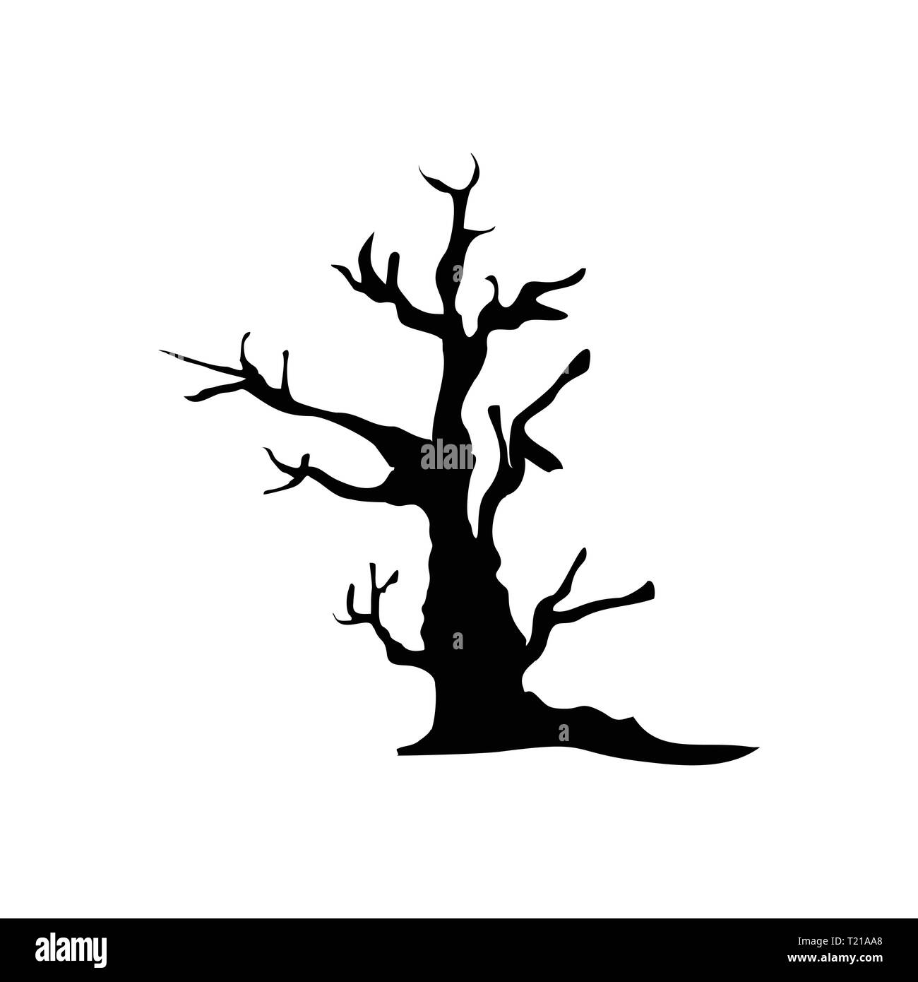 Halloween Spooky Tree Icon Vector Illustration Graphic Design Template