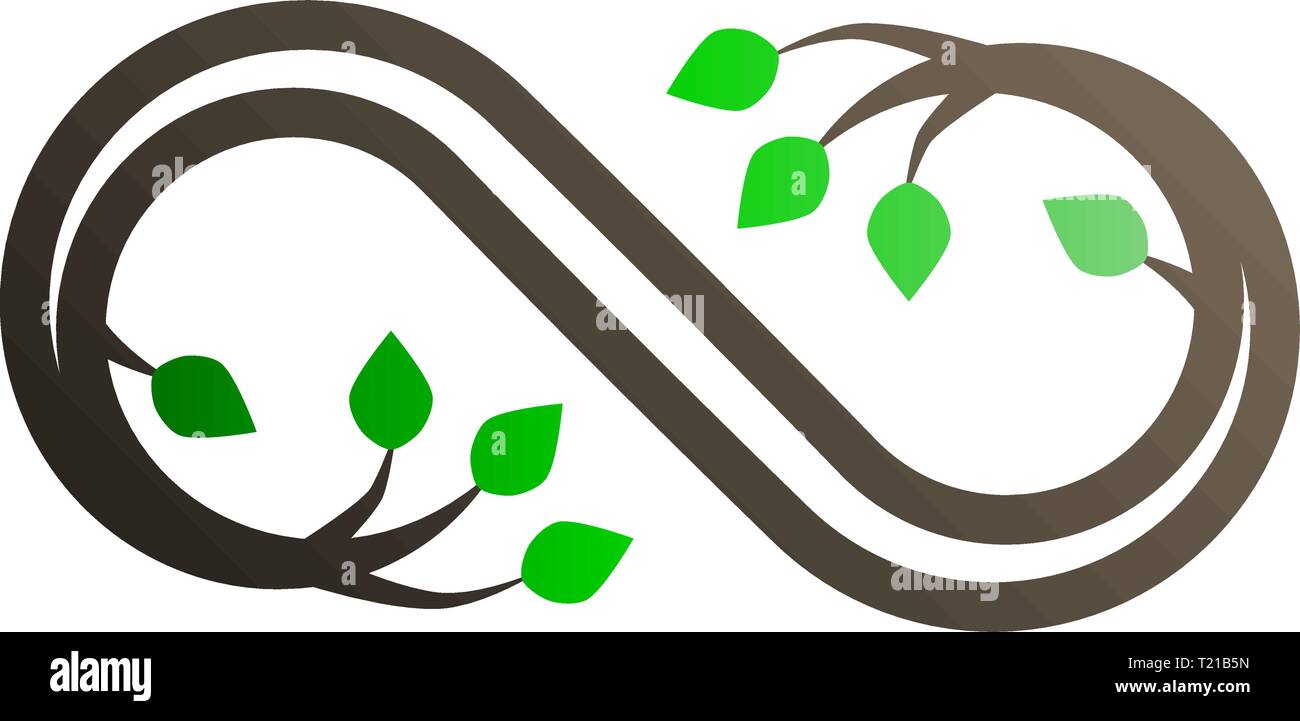 Infinity flourish symbol icon - tree gradient outline, isolated ...