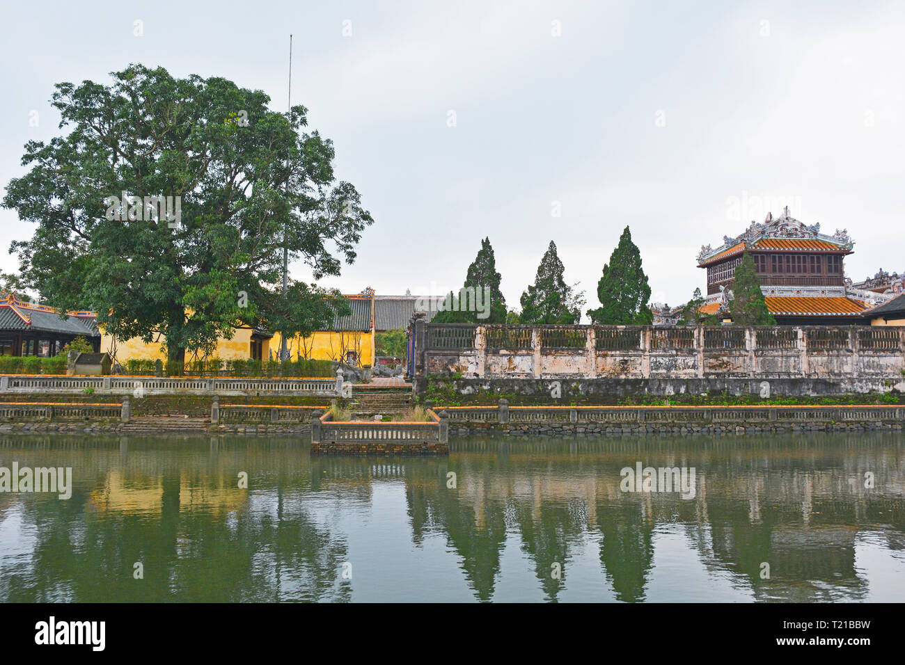 Ngoc Dich Lake within the grounds of the Imperial City, Hue, Vietnam Stock Photo