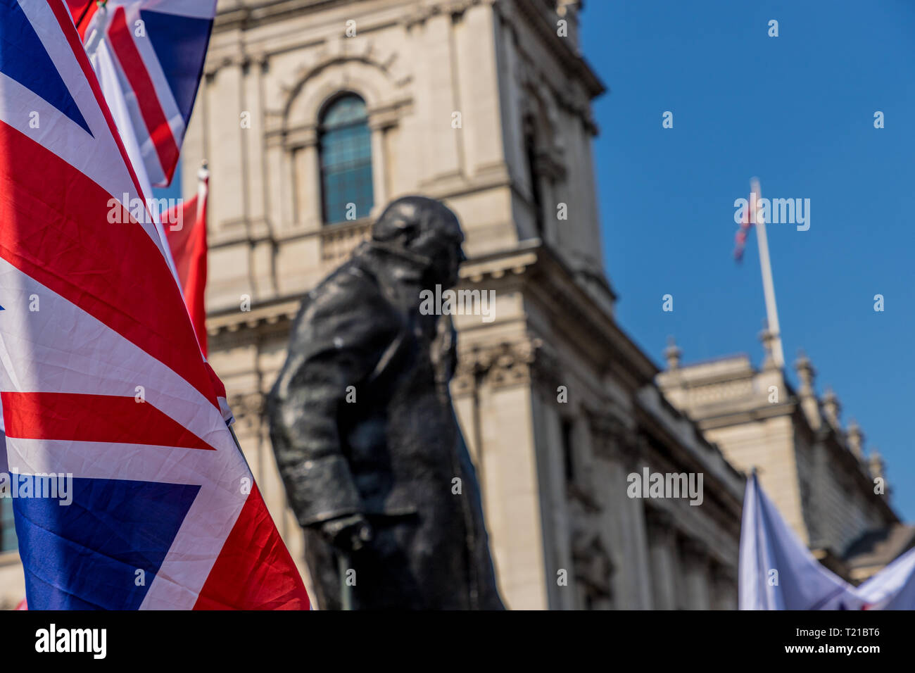 Westminster, London, UK. 29th Mar 2019. The march to leave the EU by Brexit supporters, took place at Parliament Square in Westminster, on Friday 29 March 2019. Credit: chrispictures/Alamy Live News Stock Photo