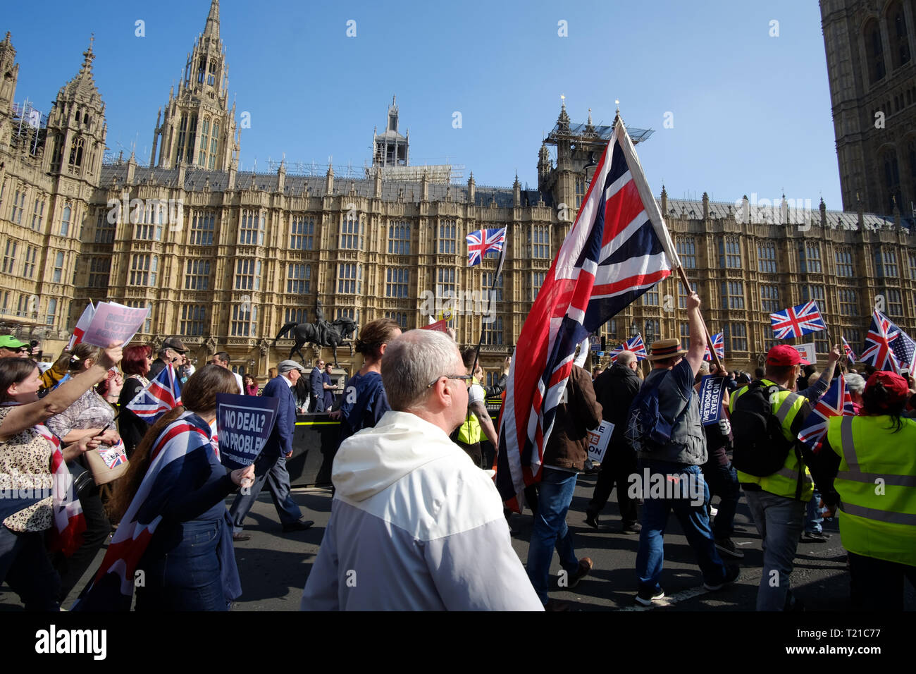 London, UK. 29th March 2019. Brexit protests outside parliament in London, UK. Credit: Jason Wood/Alamy Live News. Stock Photo
