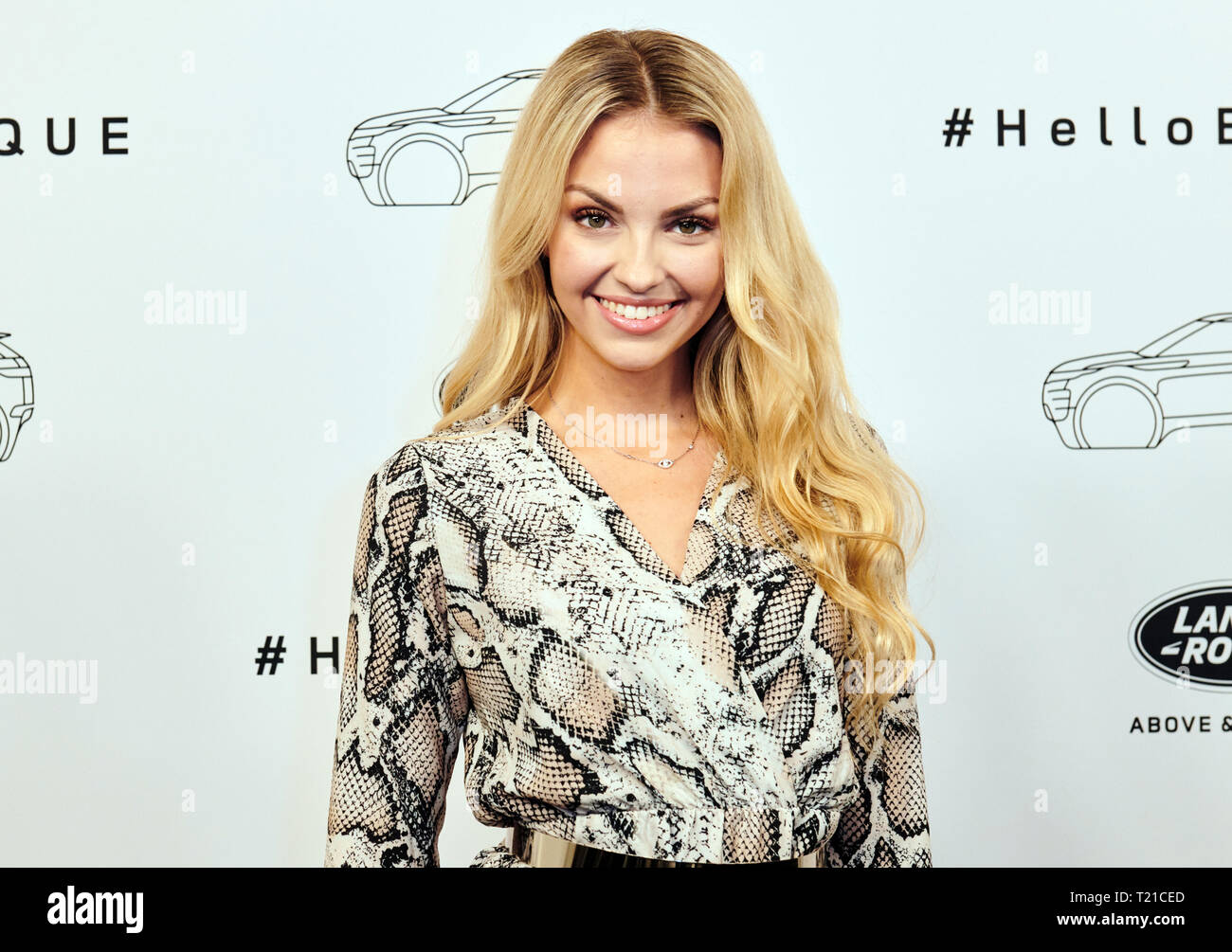 Berlin, Germany. 28th Mar, 2019. Julia Fröhlich alias xLaeta, YouTuberin,  comes to the event EVOQUE X BERLIN, an event of Land Rover. Credit: Annette  RiedldpaAlamy Live News Stock Photo - Alamy