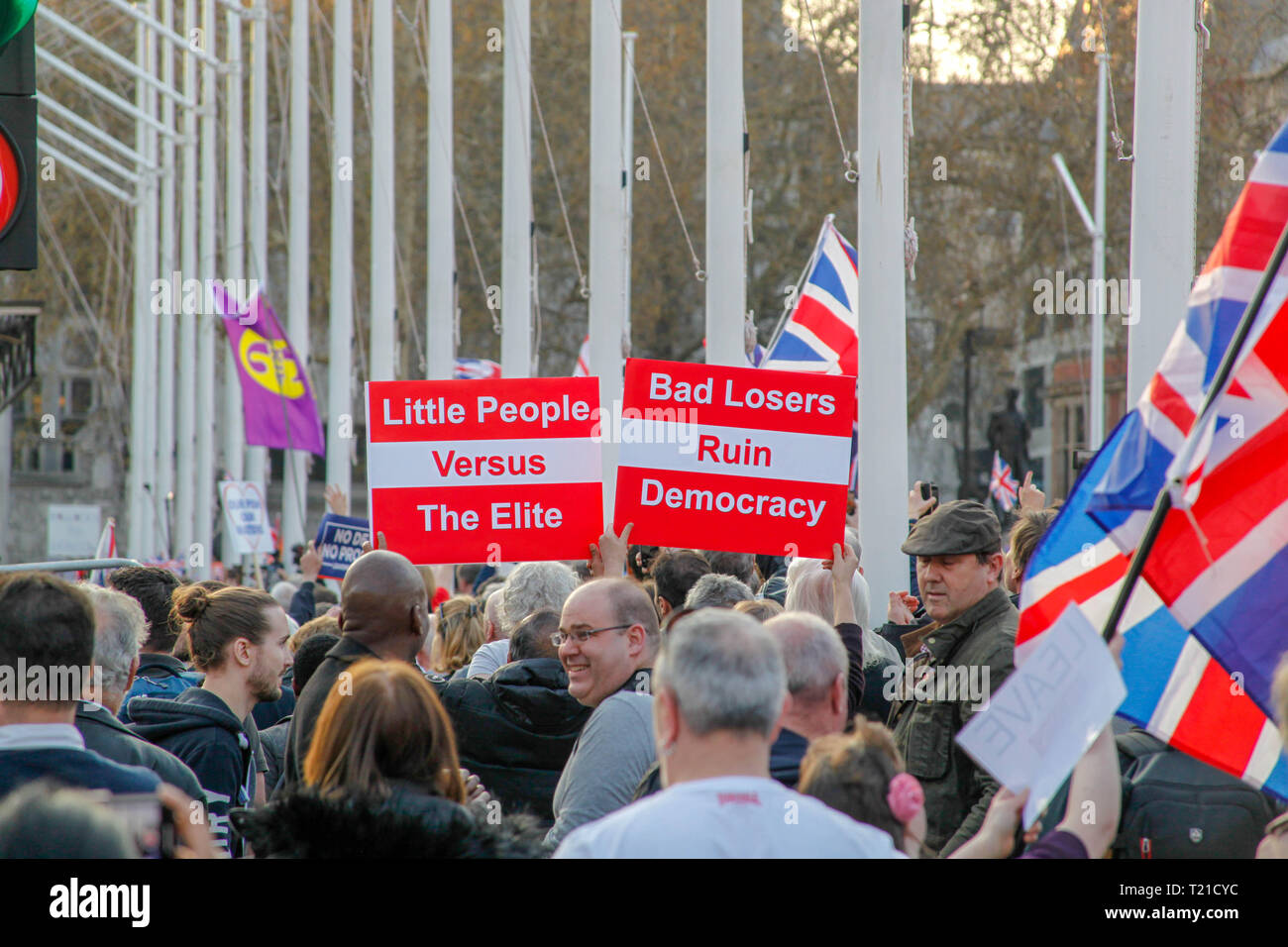 London, UK. 29th Mar 2019. Pro-Brexit Demonstrators Protest Brexit Delay Credit: Alex Cavendish/Alamy Live News Stock Photo