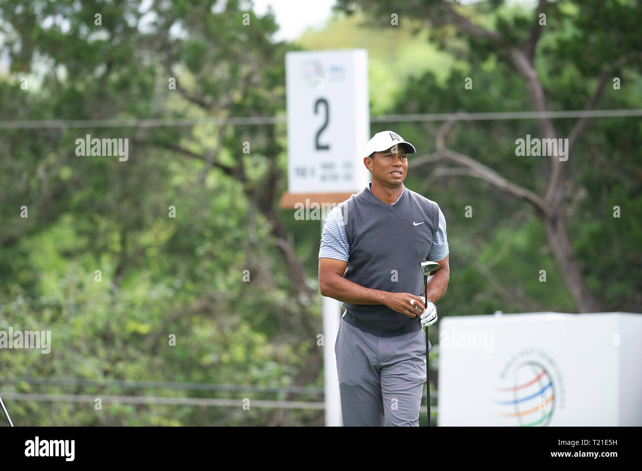 Austin, Texas, USA. 29th Mar 2019. March 29, 2019: Tiger Woods in action Round 3 Group Play Matches at the World Golf Championships ''“ Dell Technologies Match Play at the Austin Country Club. Austin, Texas. Mario Cantu/CSM Credit: Cal Sport Media/Alamy Live News Stock Photo