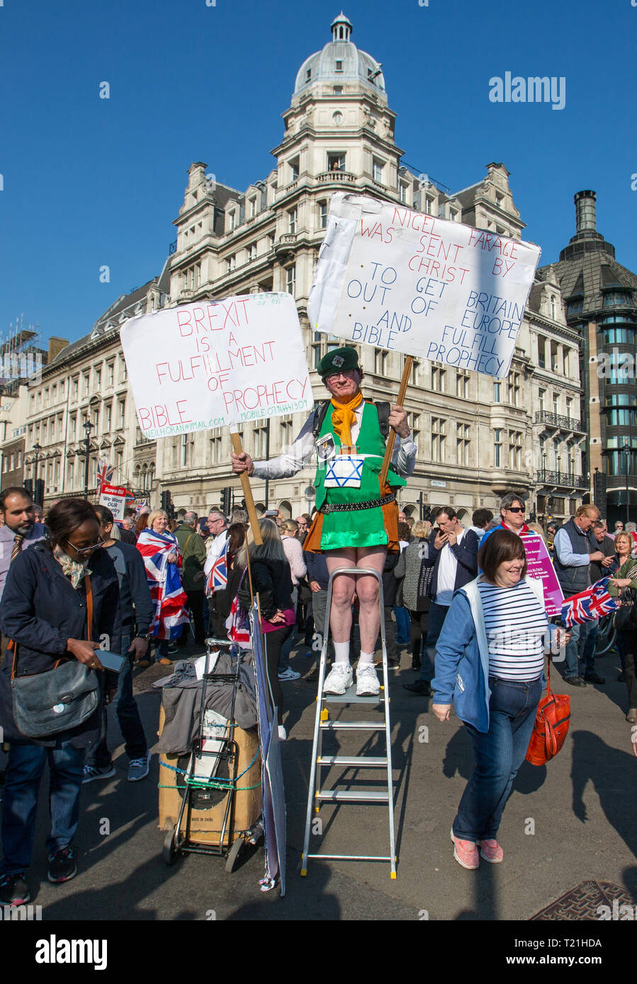BREXIT Protests on the day the UK was due to leave Europe, in Central London, England on 29 March 2019. Photo by Andy Rowland. Stock Photo