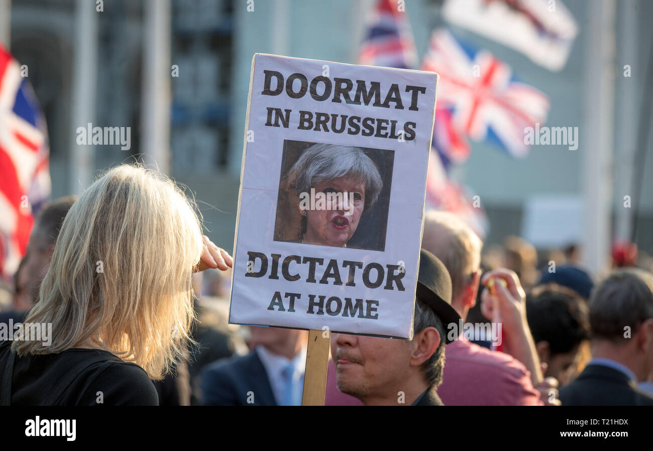 BREXIT Protests on the day the UK was due to leave Europe, in Central London, England on 29 March 2019. Photo by Andy Rowland. Stock Photo